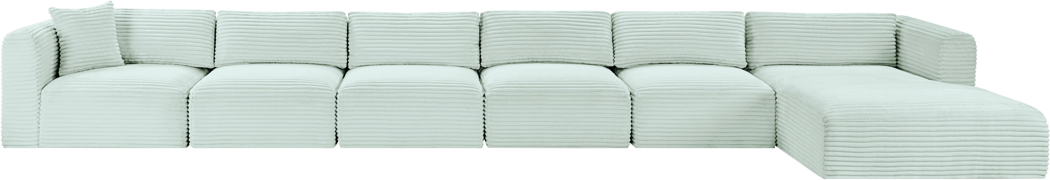 Shaggy - 6 Piece Modular Sectional With Chaise - Mint
