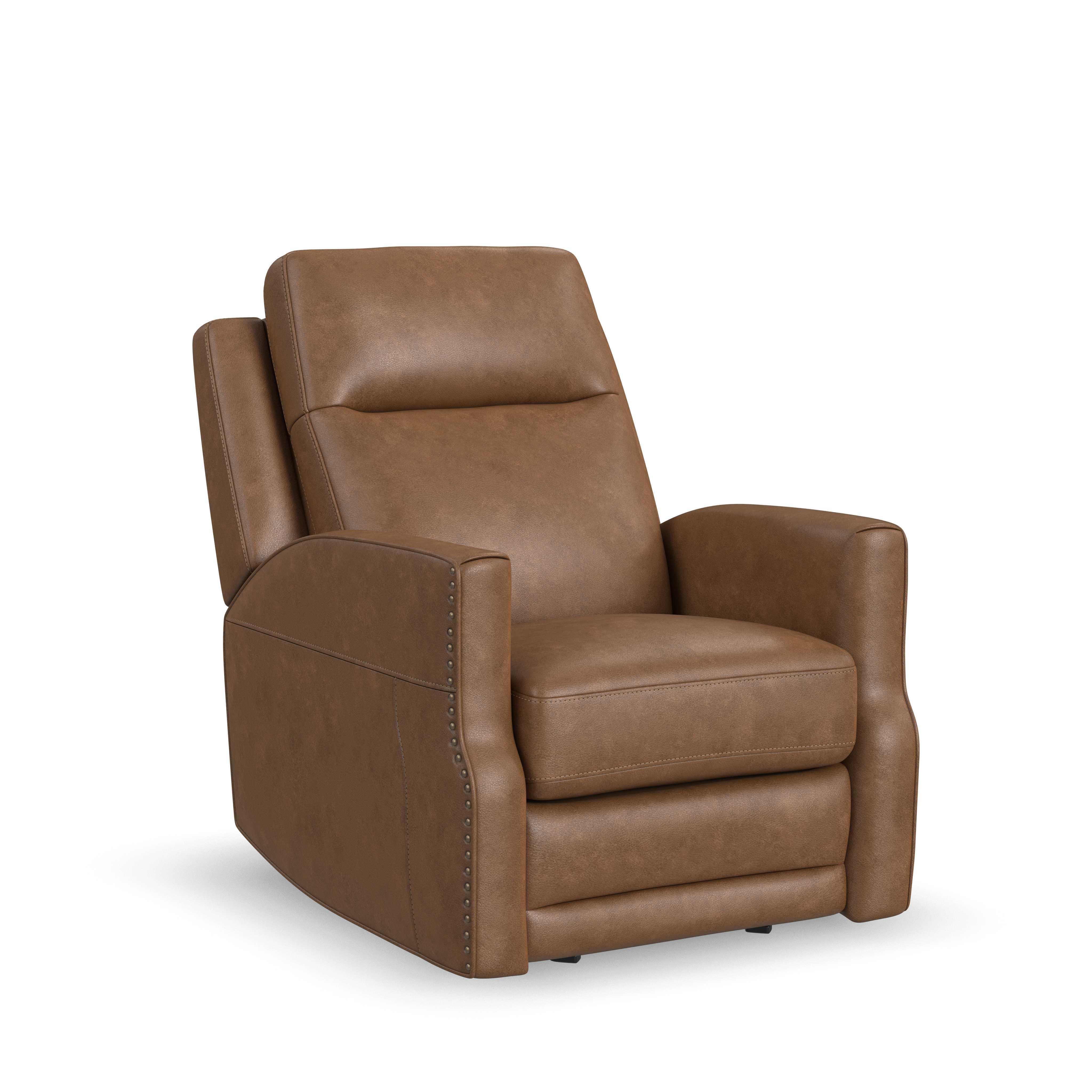 Maxwell - Power Gliding Recliner With Power Headrest And Lumbar - Cedar, light brown