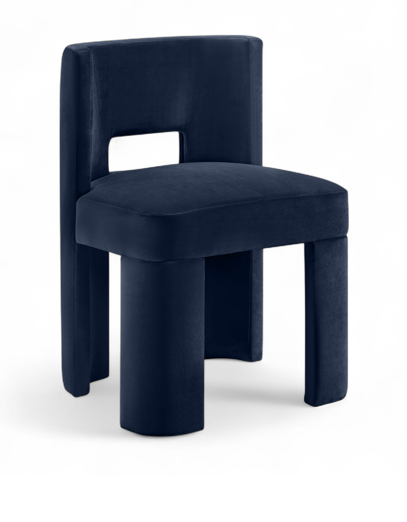 Zuno - Velvet Performance Fabric Upholstered Dining Chair (Set of 2) - Navy