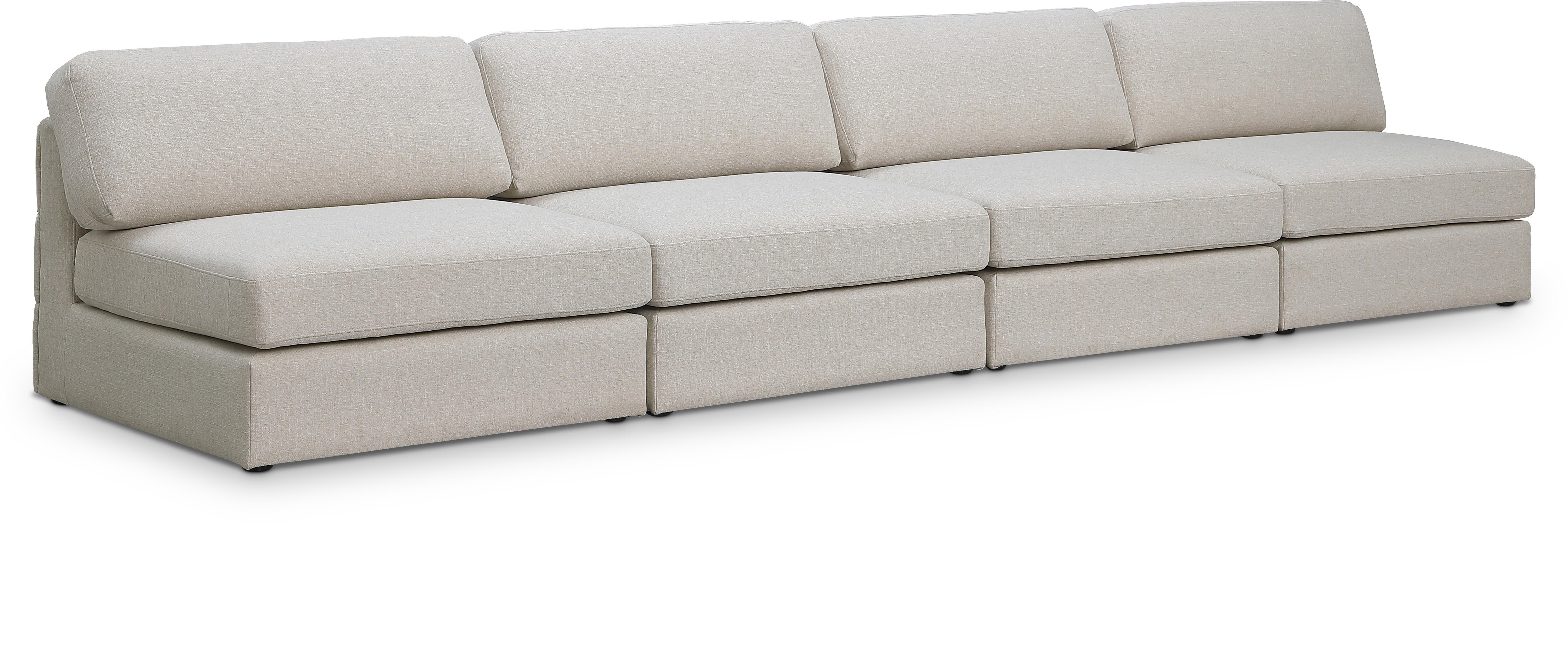 Beckham - Modular 4 Seat Armless Sofa - Beige