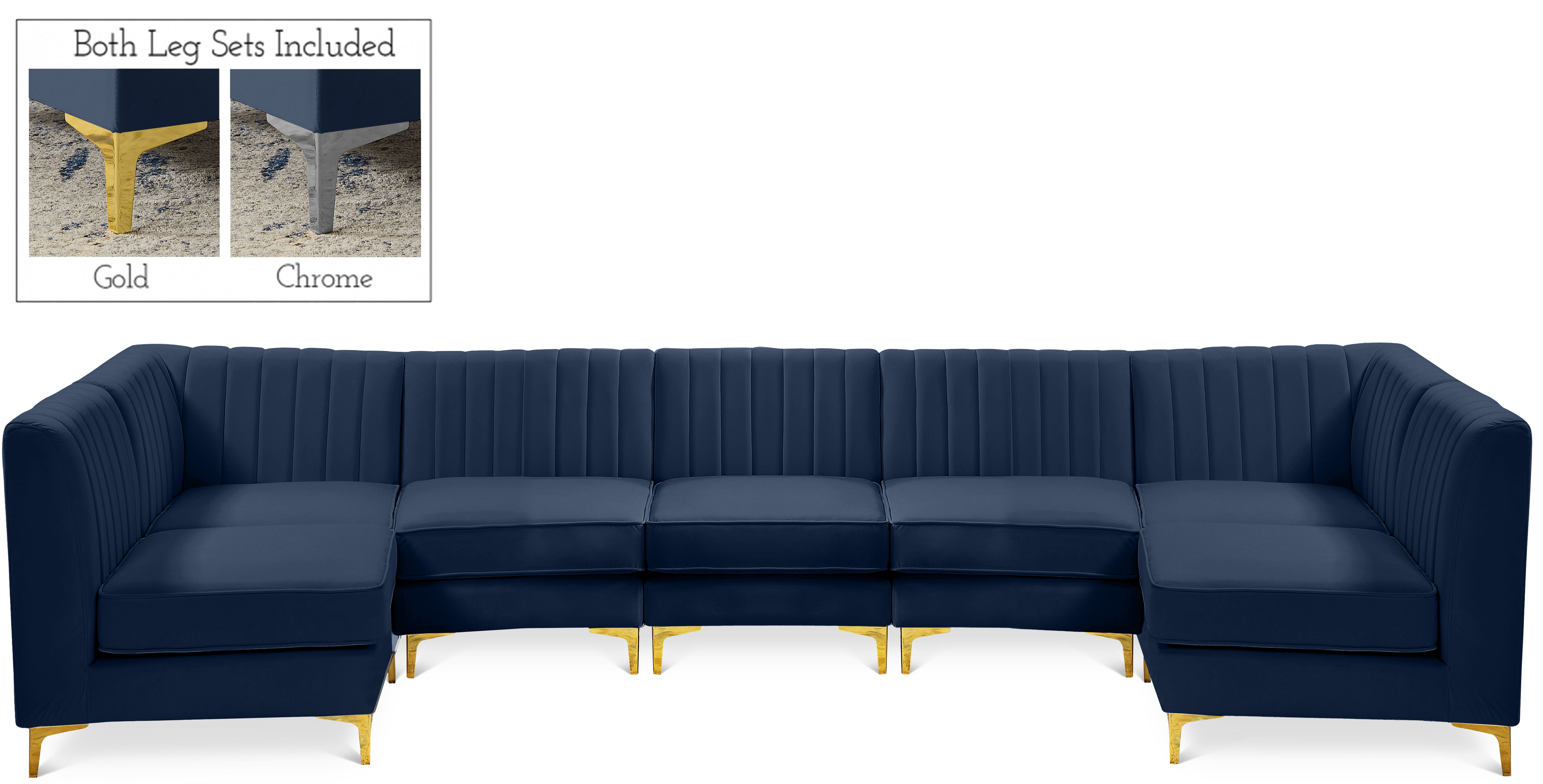 Alina - 7 Piece Modular Sectional - Navy