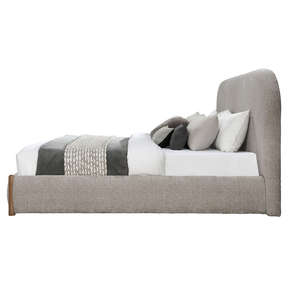 Ollya - Queen Bed With Storage - Gray Fabric, gray, view 3