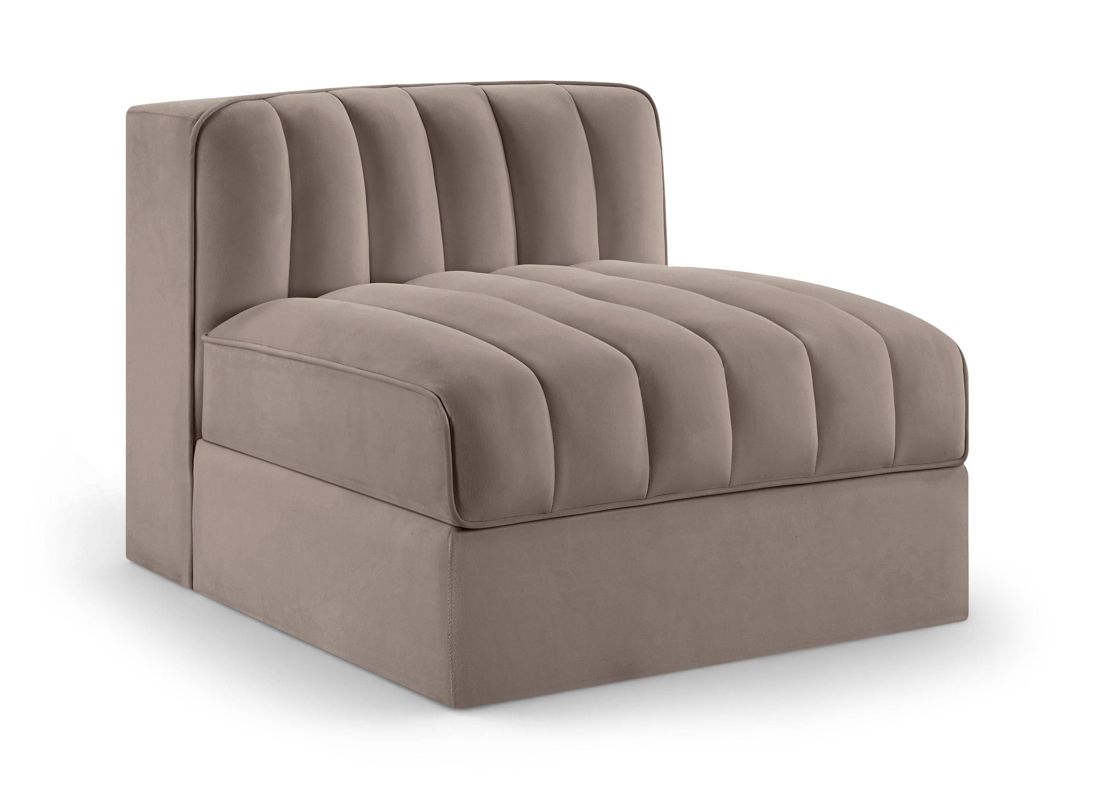 Velvet Performance Fabric Upholstered Modular Armless Chair