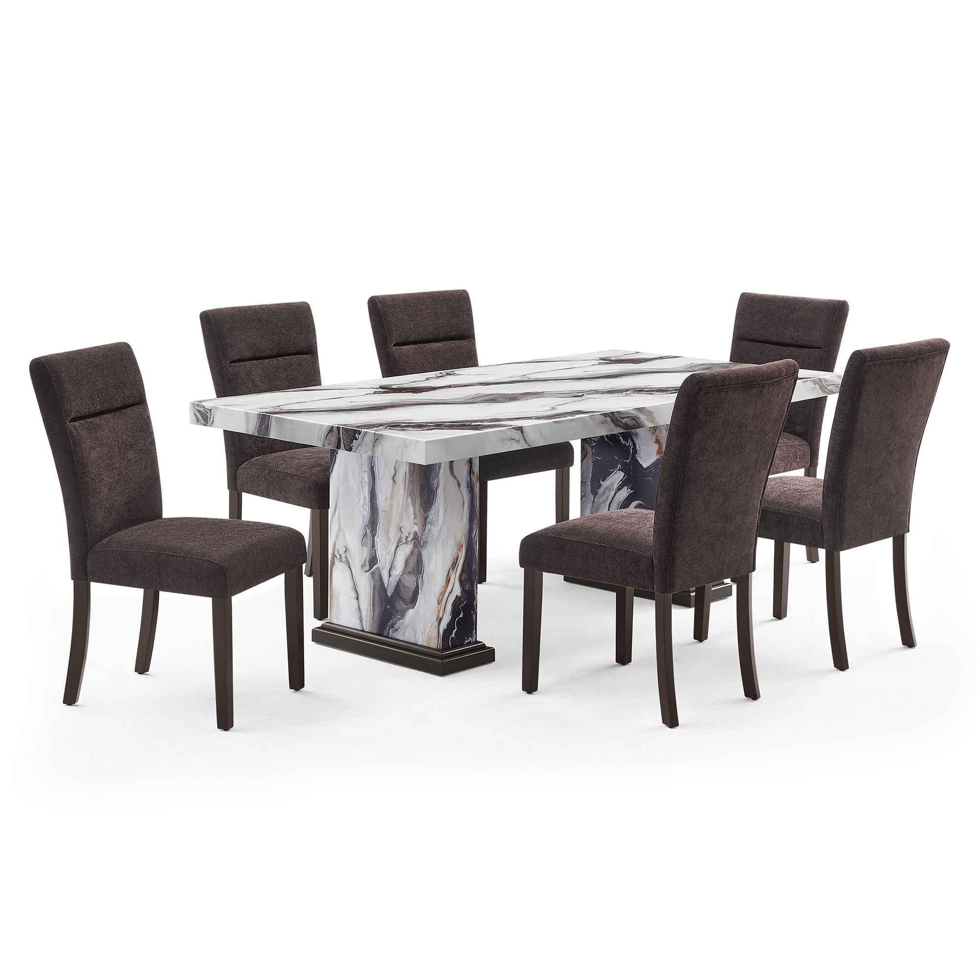 7 Pc · Dining Table With 6 Dining Chairs