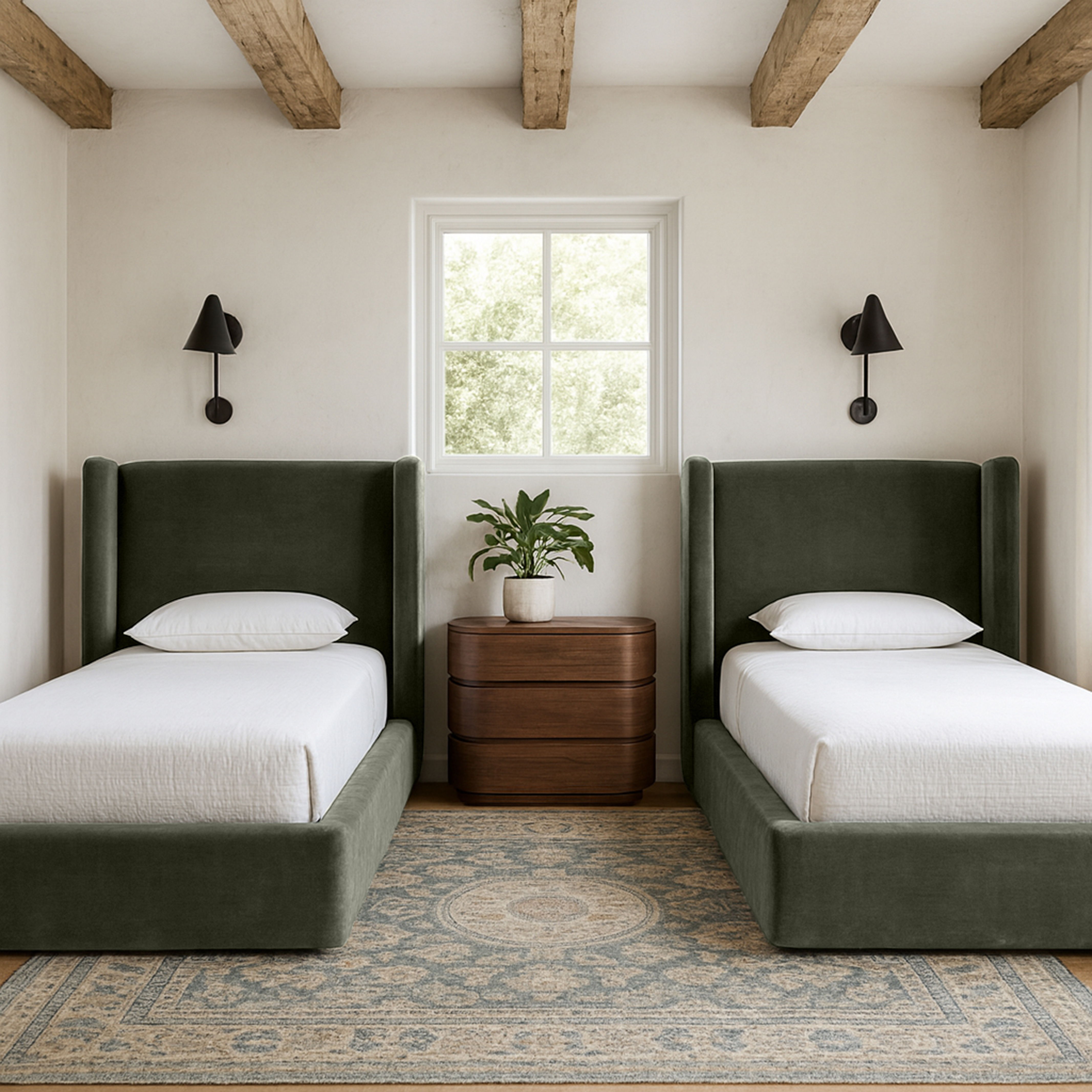 Kendall - Velvet Upholstered Twin Bed - Green
