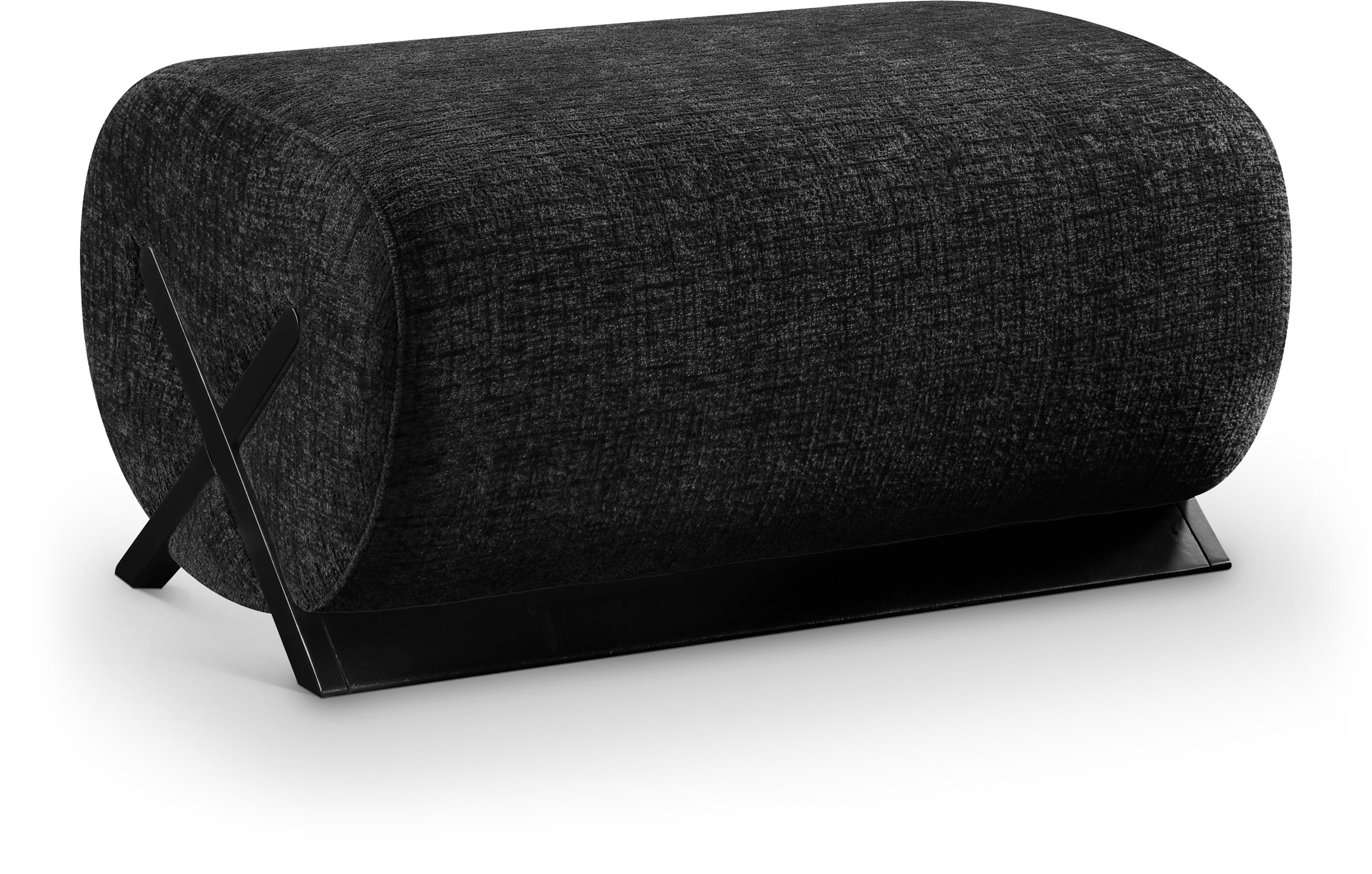 Akira - Fabric Upholstered Ottoman - Black