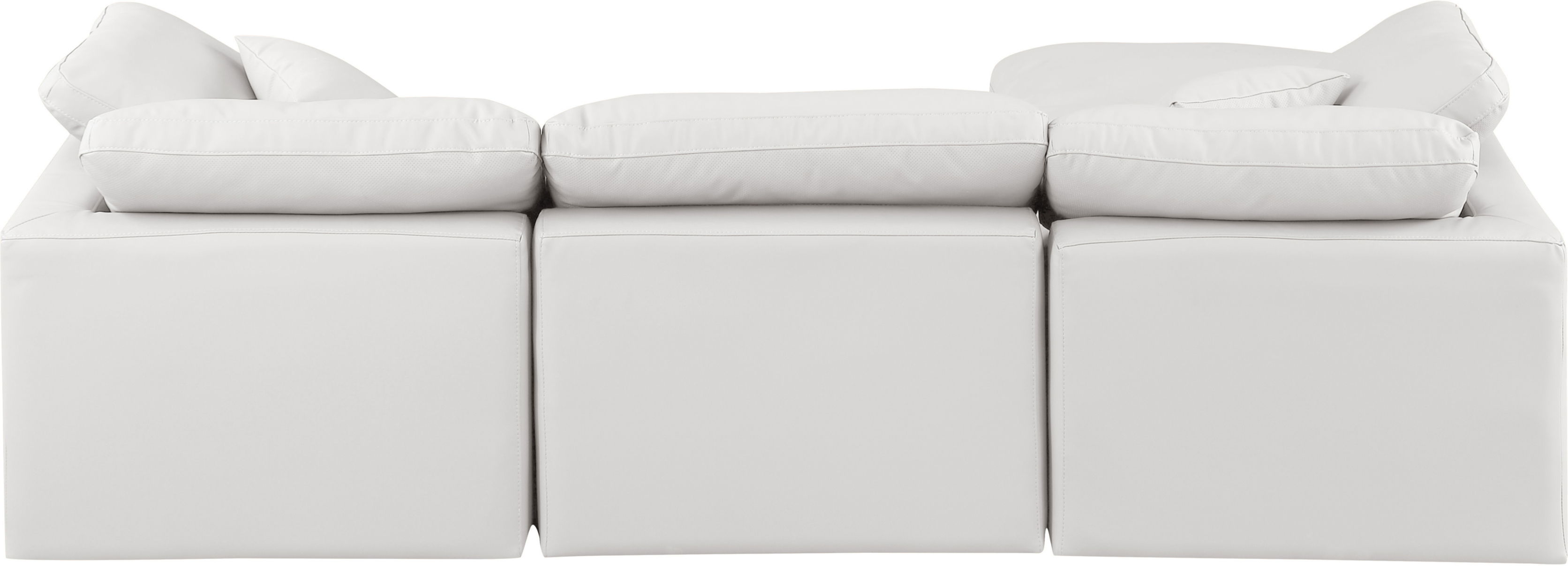 Indulge - Faux Leather 4 Piece Modular Sectional With Chaise - Cream