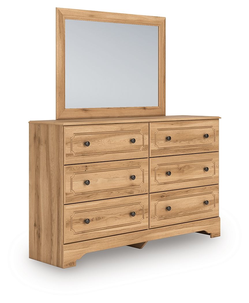 Aleaport - Dresser and Mirror - Warm Brown