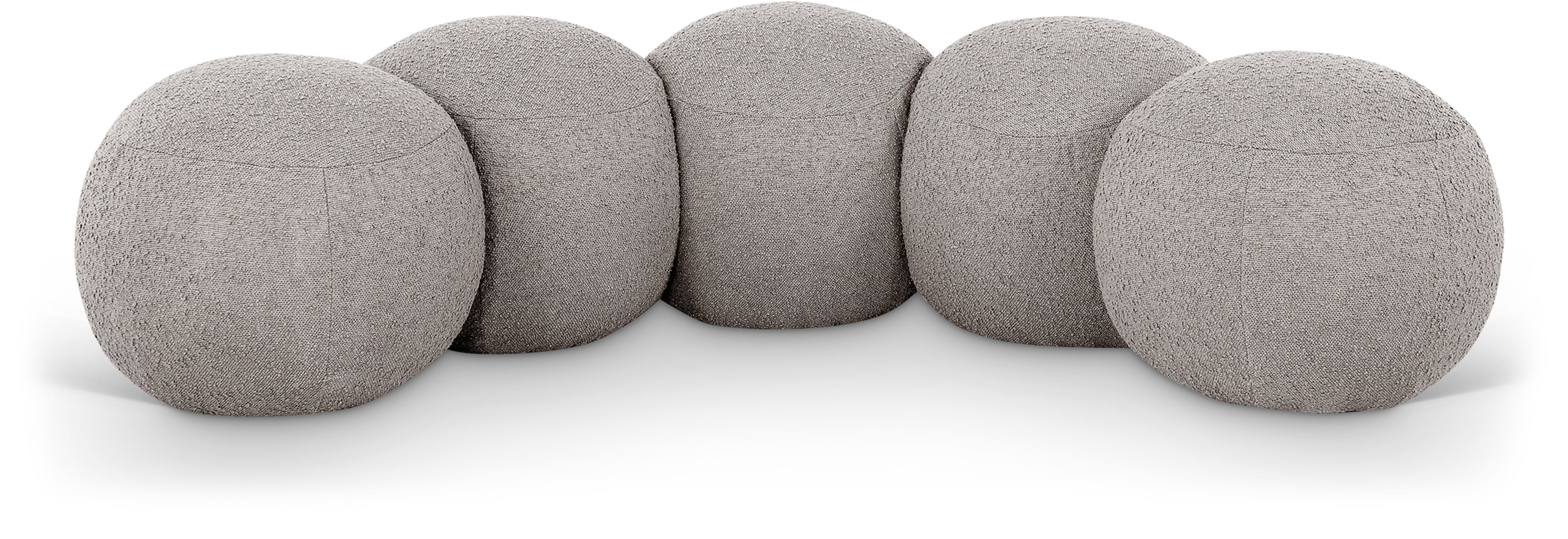 Apollo - 74.5" Boucle Fabric Bench - Taupe