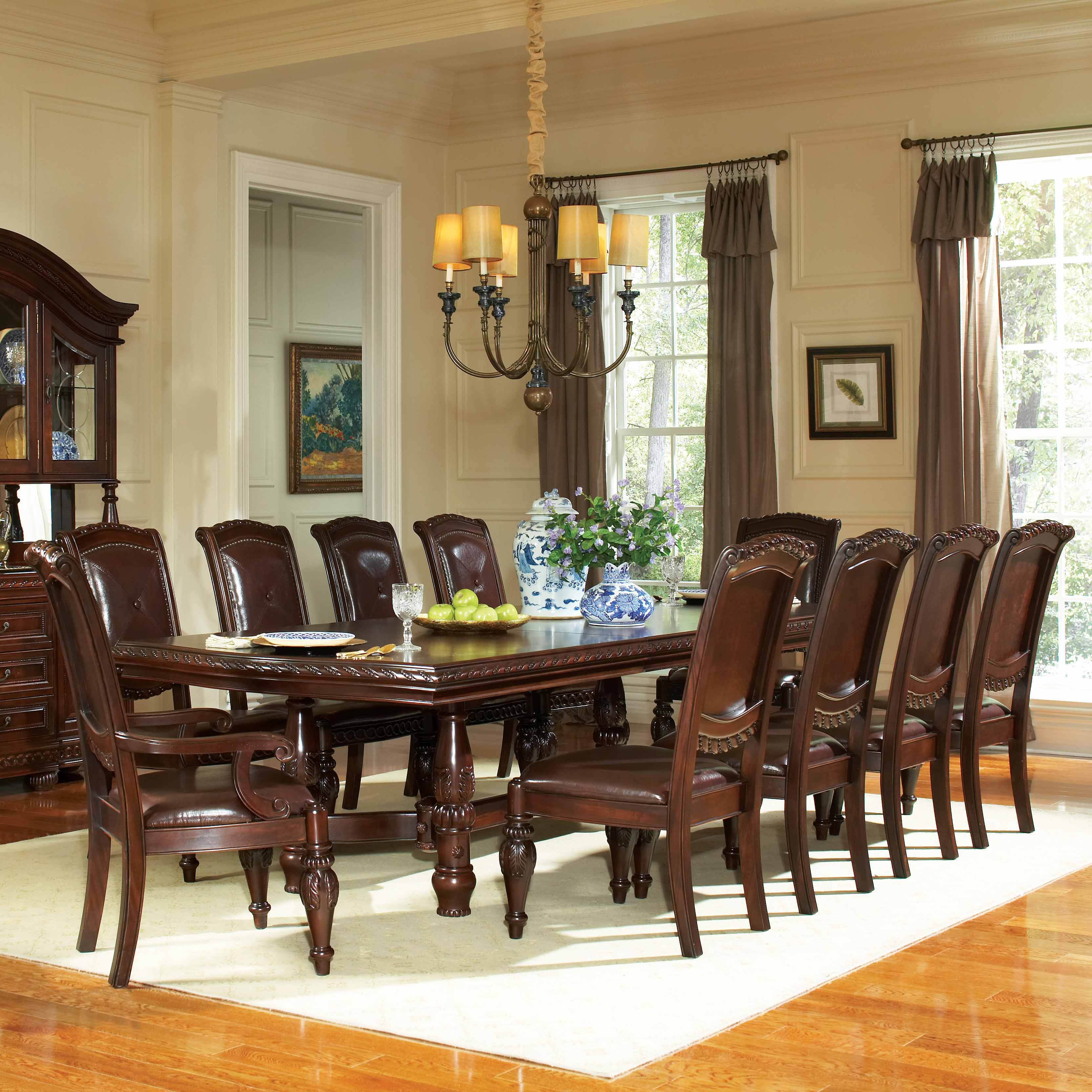 Antoinette - 11 Piece Dining Set - Warm Brown Cherry
