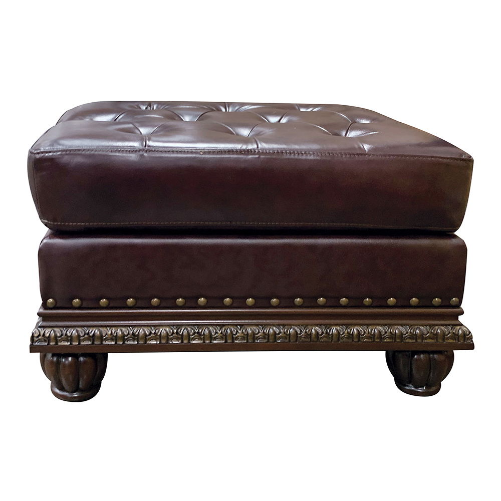 Anondale - Ottoman - Espresso Top Grain Leather Match & Cherry, dark brown, view 3