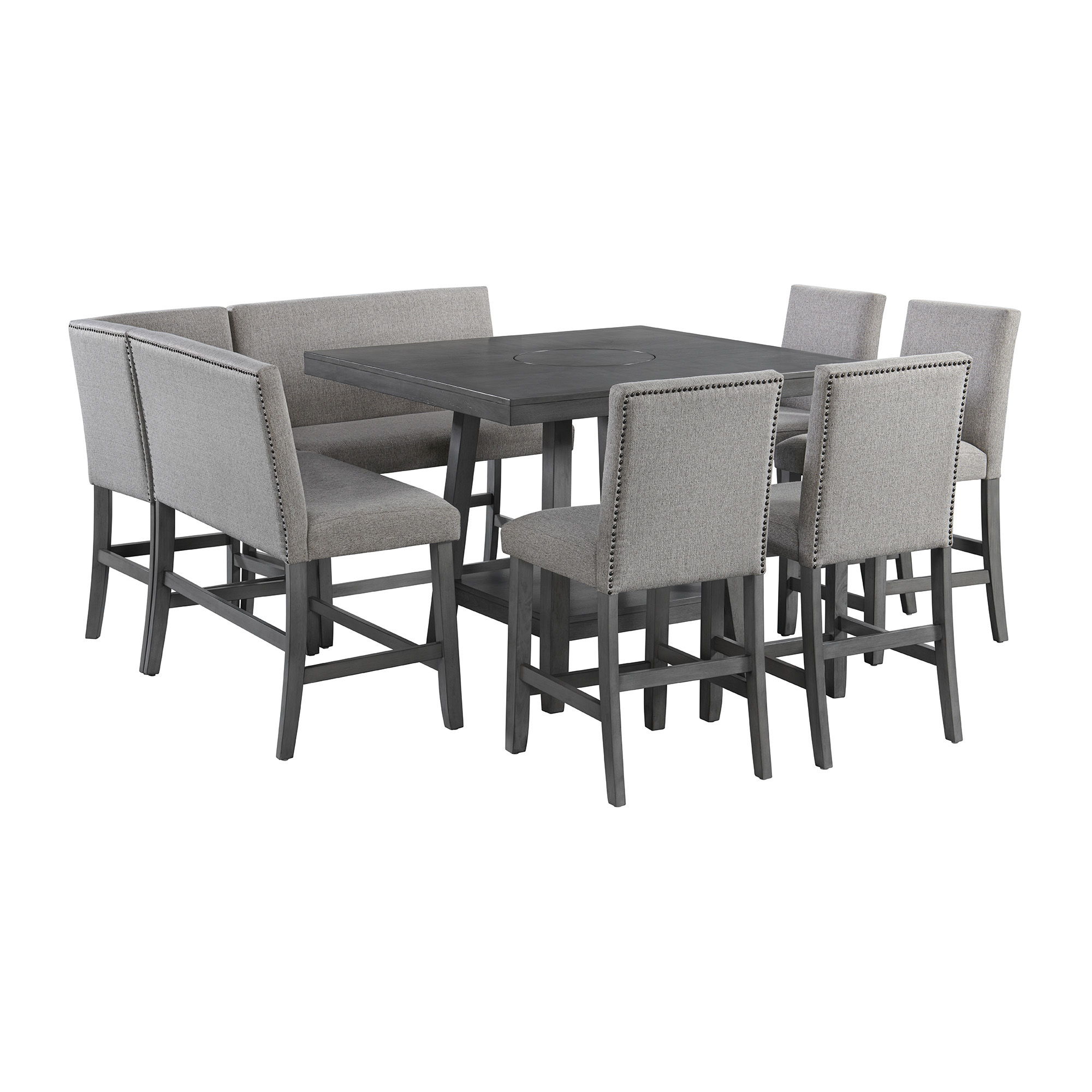 8 Pc · Table, Four Chairs And Complete Bench