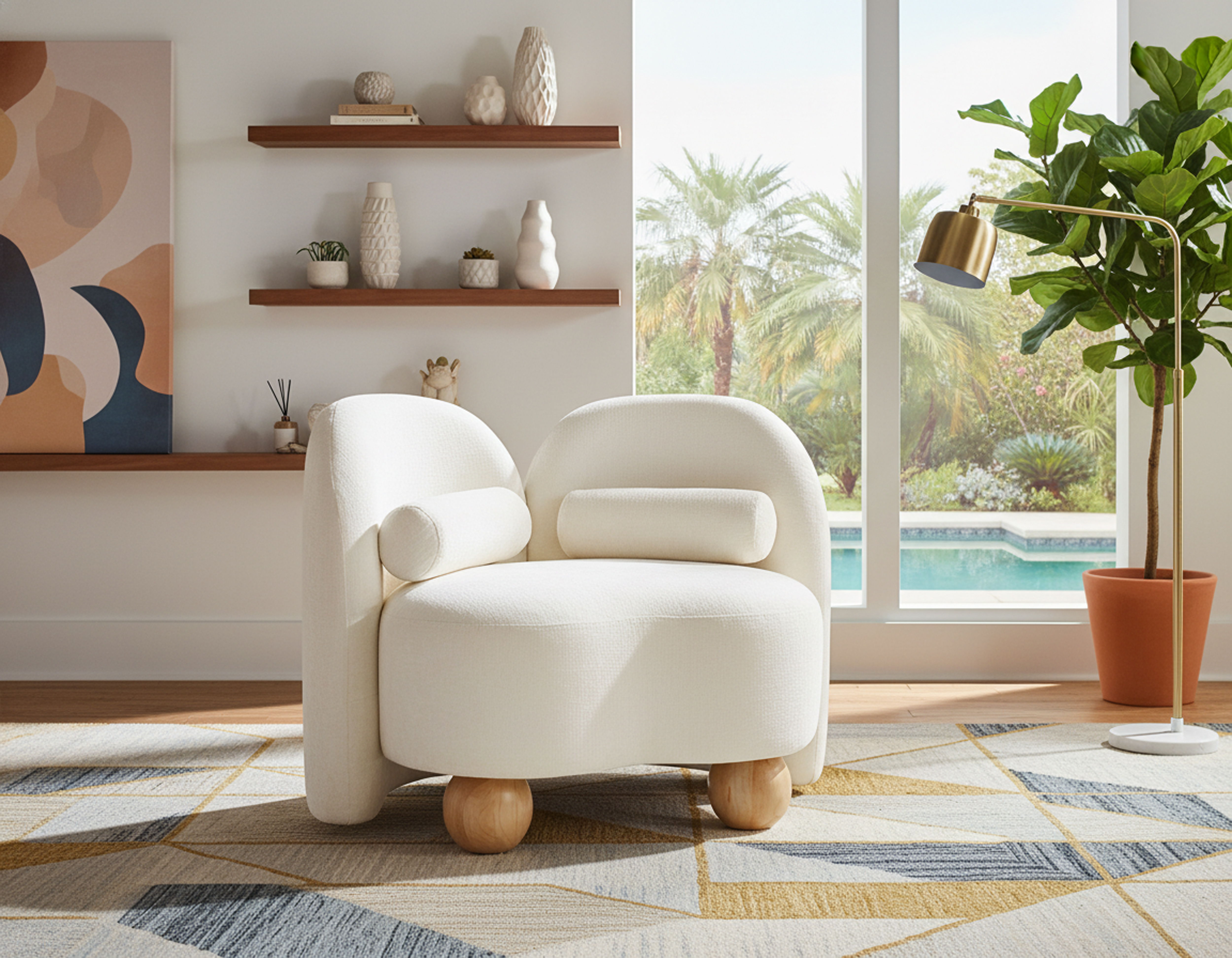 Daphne - Chenille Chair - Cream