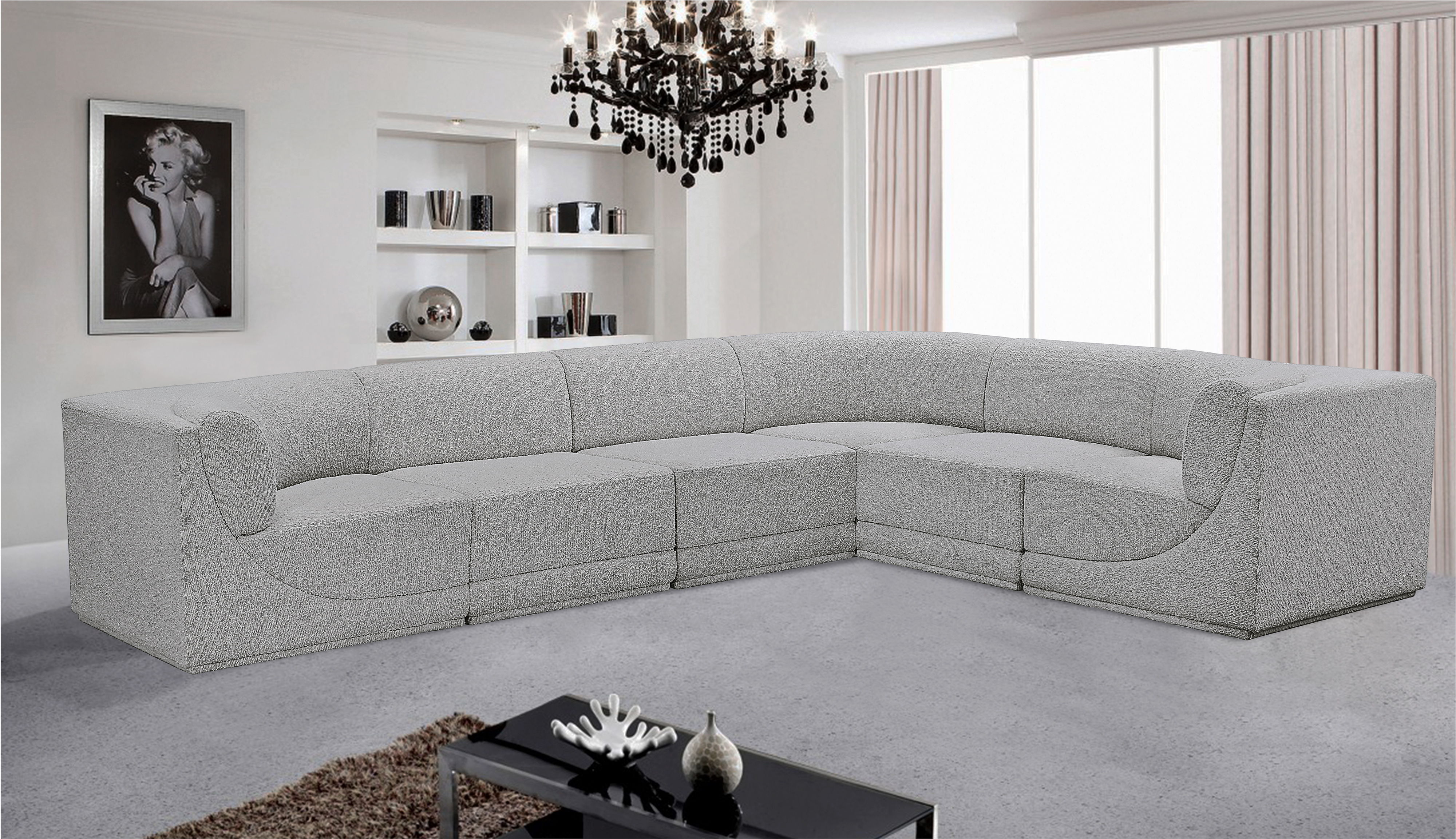 Ollie - 6 Piece Modular Corner Sectional - Gray