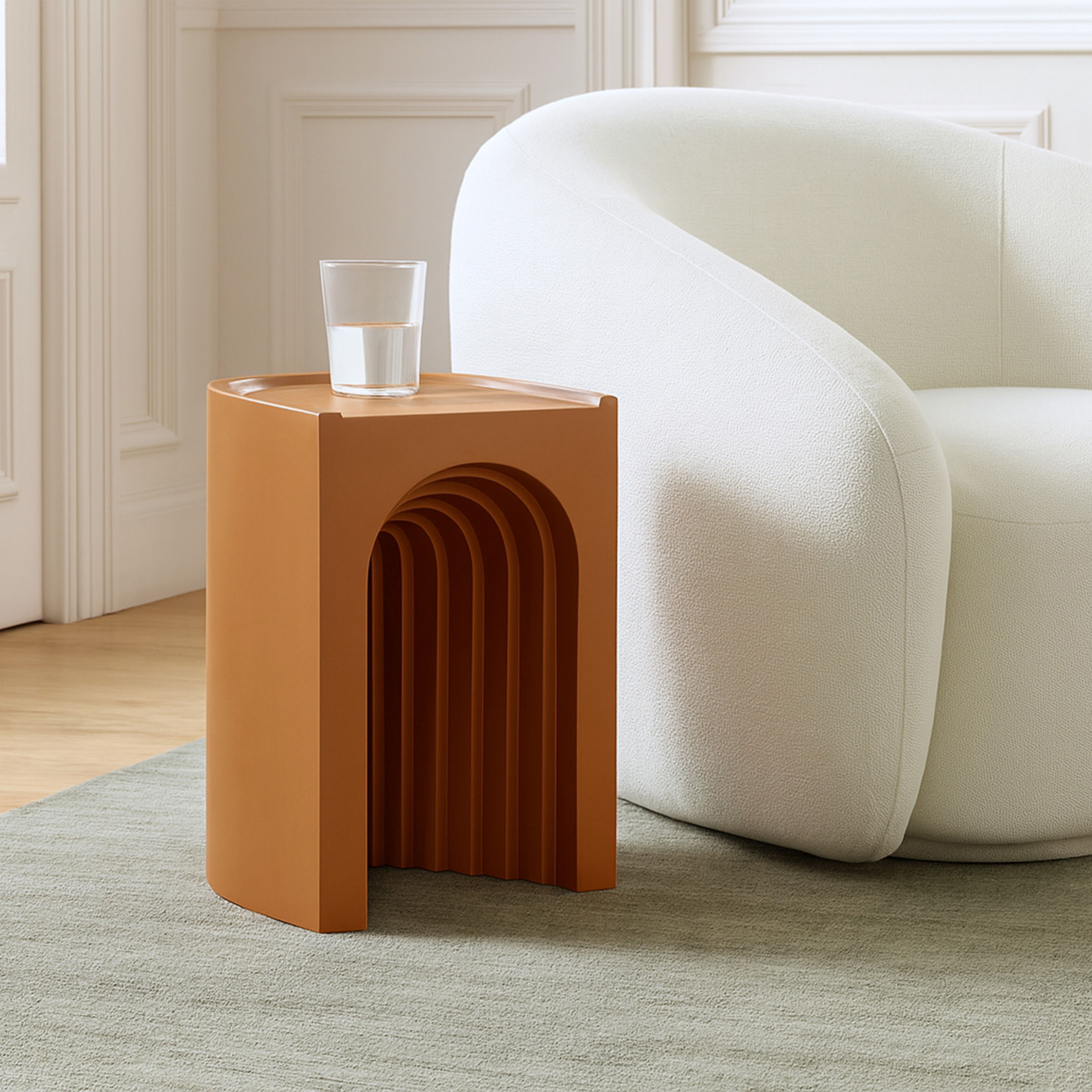 Avenda - Concrete End Table - Terracotta