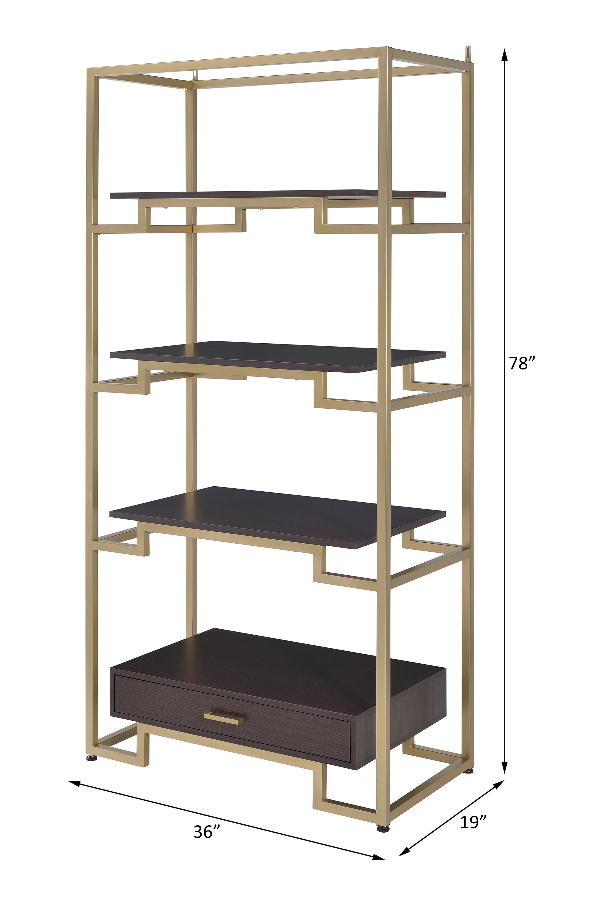 Yumia - Bookshelf - Gold & Walnut, gold, view 5