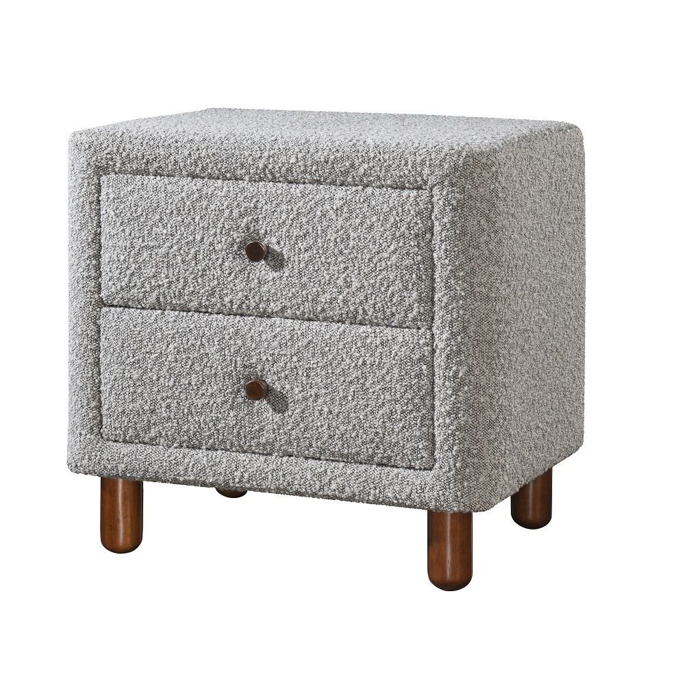Cleo - Nightstand - Gray Boucle, gray