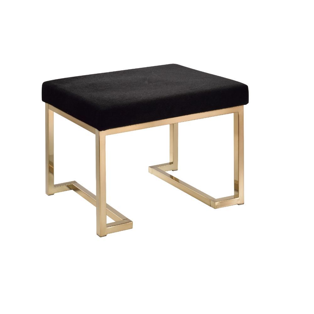 Boice - Ottoman - Black Fabric & Champagne, black, view 4