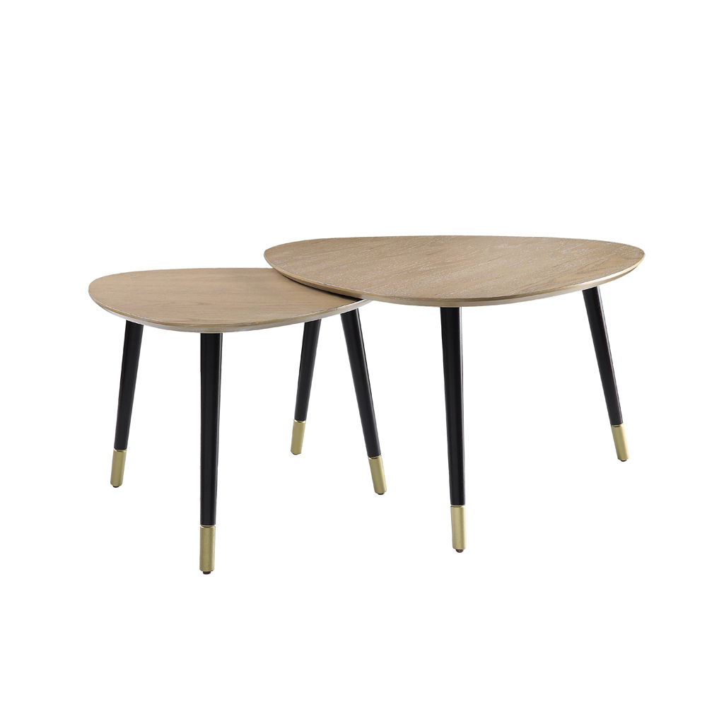 Allison - Nesting Table Set - Natural & Black, beige, view 2