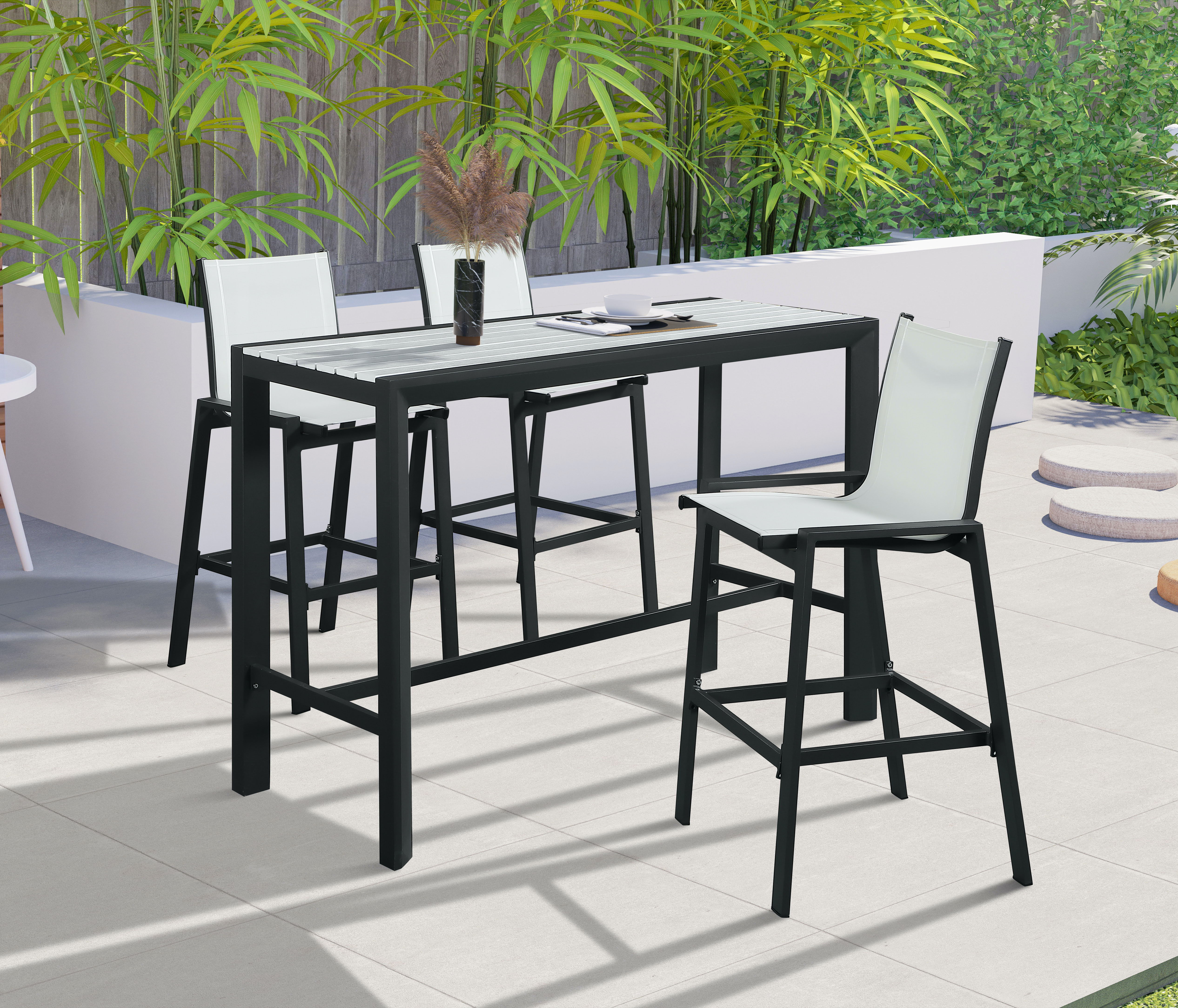 Nizuc - Outdoor Patio Rectangle Bar Table - White