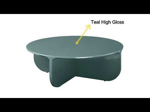 Lamond - Coffee Table - Teal High Gloss, blue, view 6