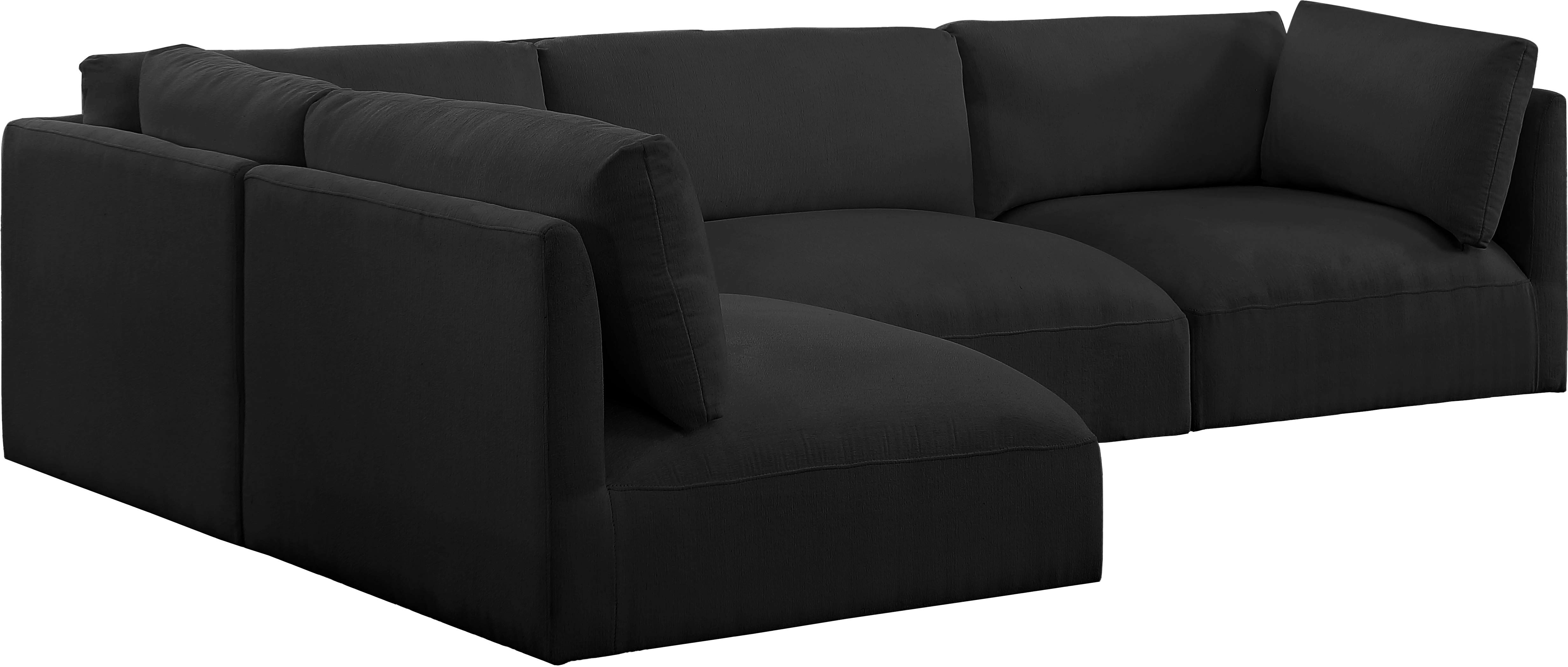 Ease - 4 Piece Modular Corner Sectional - Black