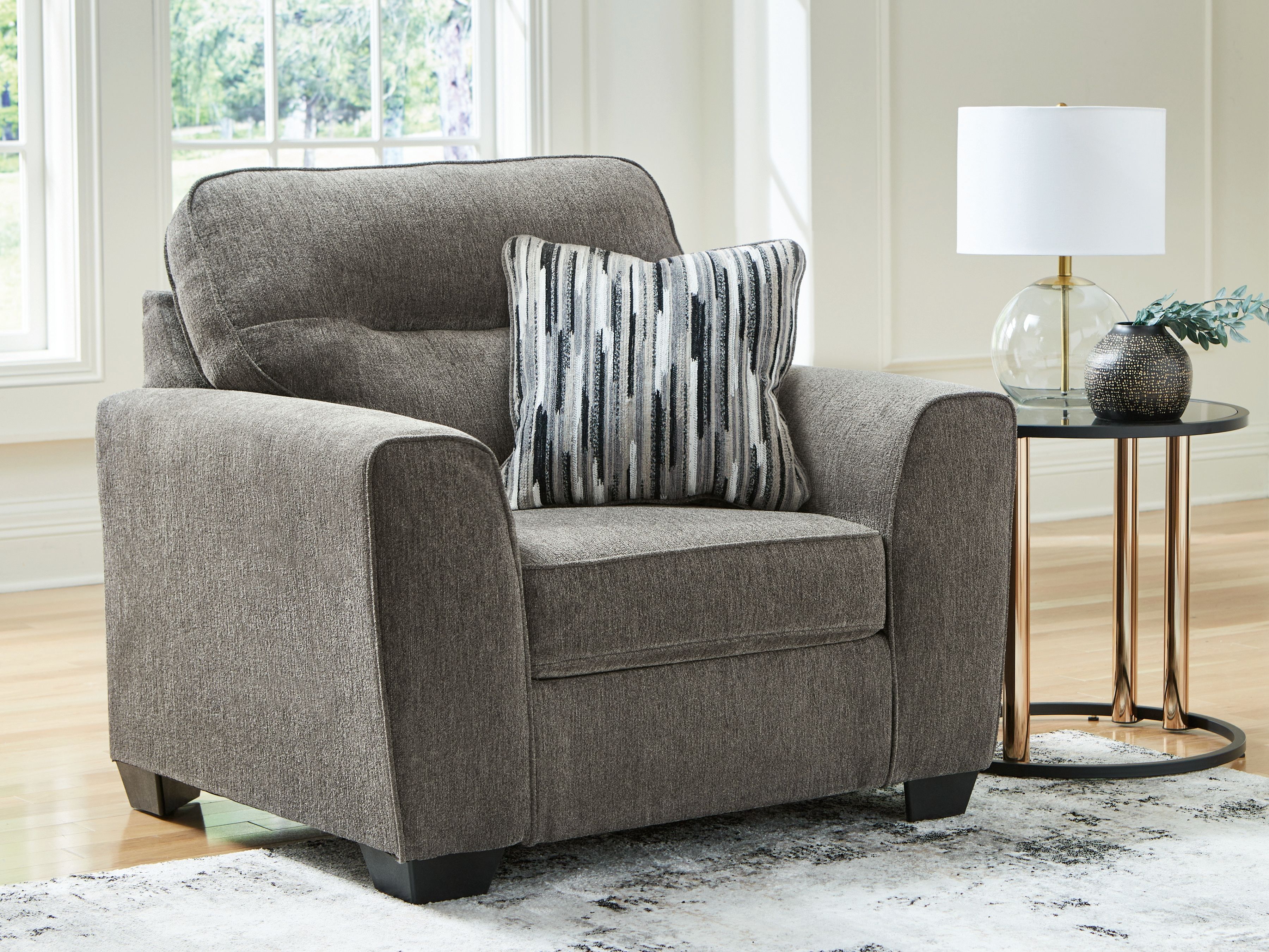 Olten - 4 Pc. - Sofa, Loveseat, Chair And A Half, Ottoman - Graphite