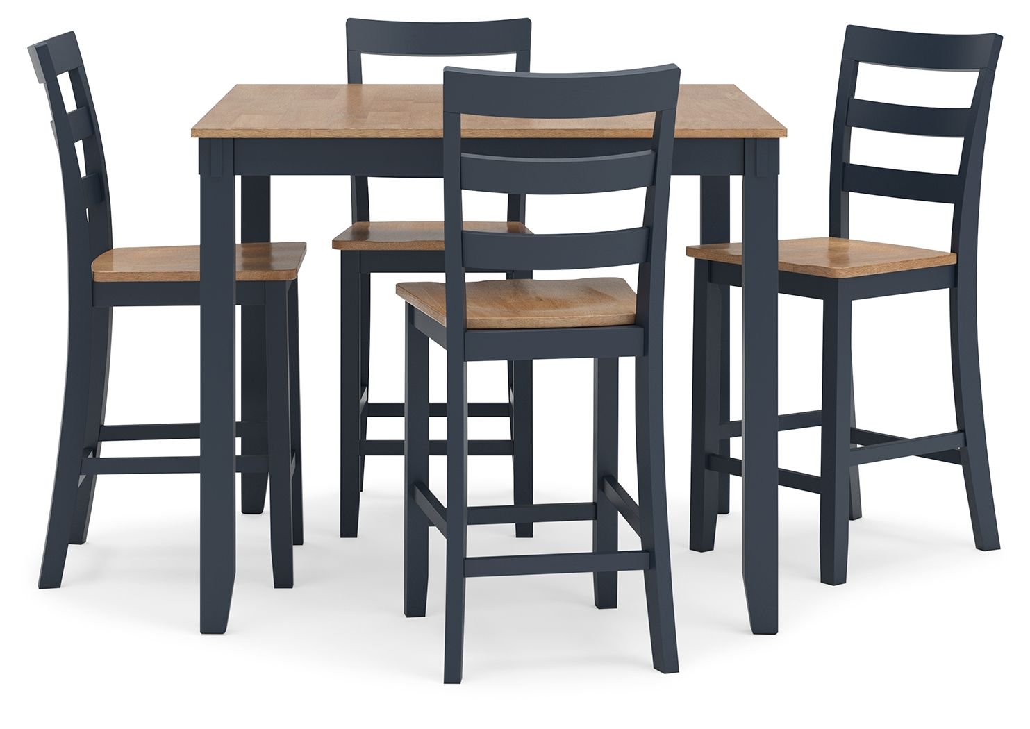 Ashley Furniture Gesthaven - Dining Room Counter Table Set (Set of 5) - Natural / Blue - Image 3