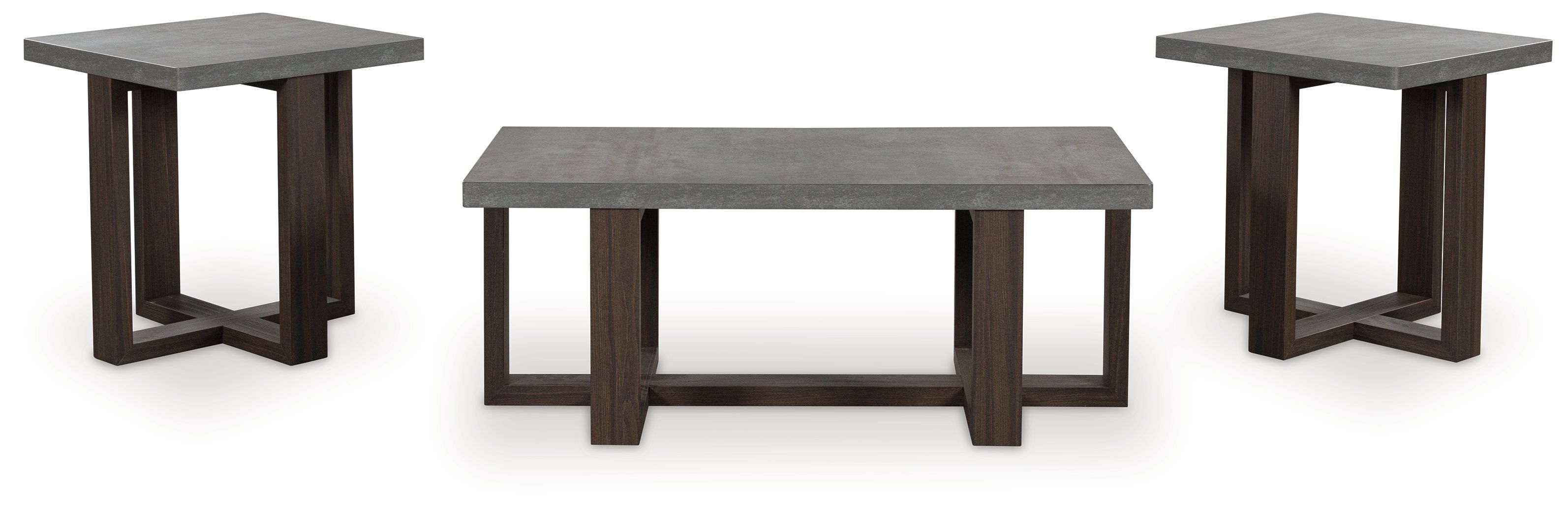 Ashley Furniture Dynnford - Occasional Table Set (Set of 3) - Gray / Brown - Image 3