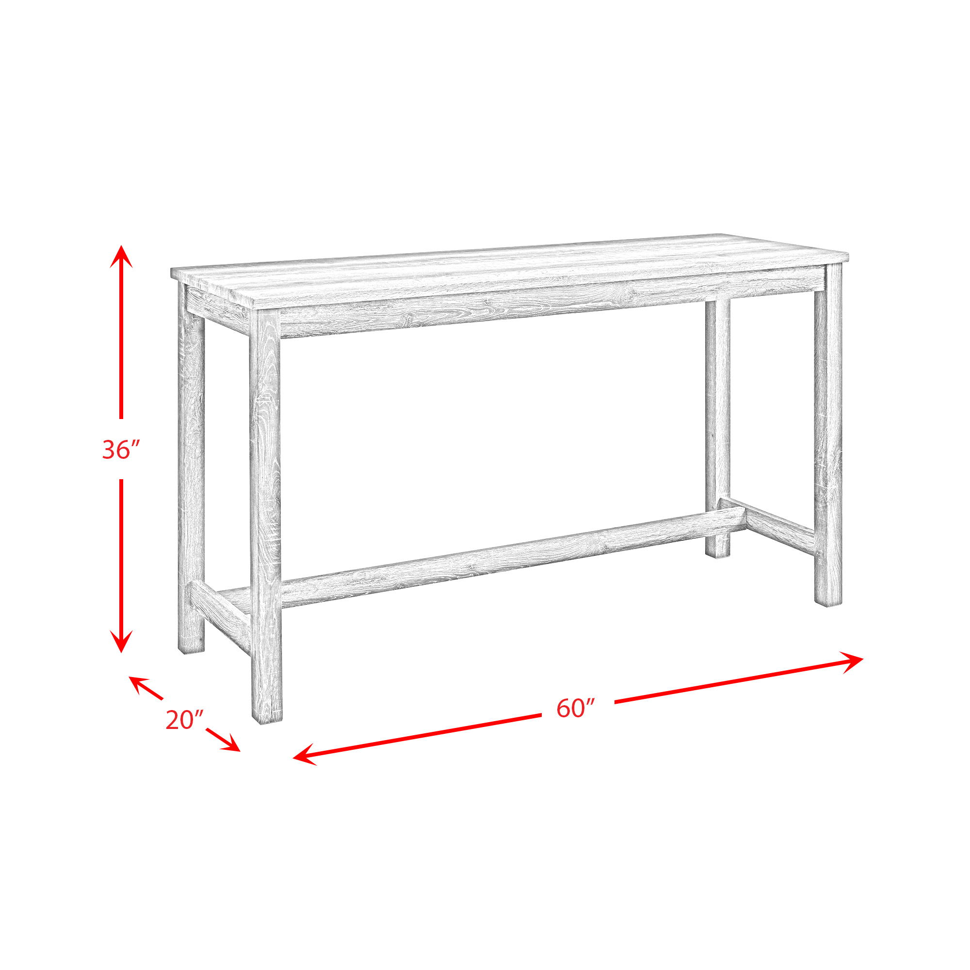 Oak Lawn - Bar Table Single Pack (Table & Three Stools) - Natural Finish