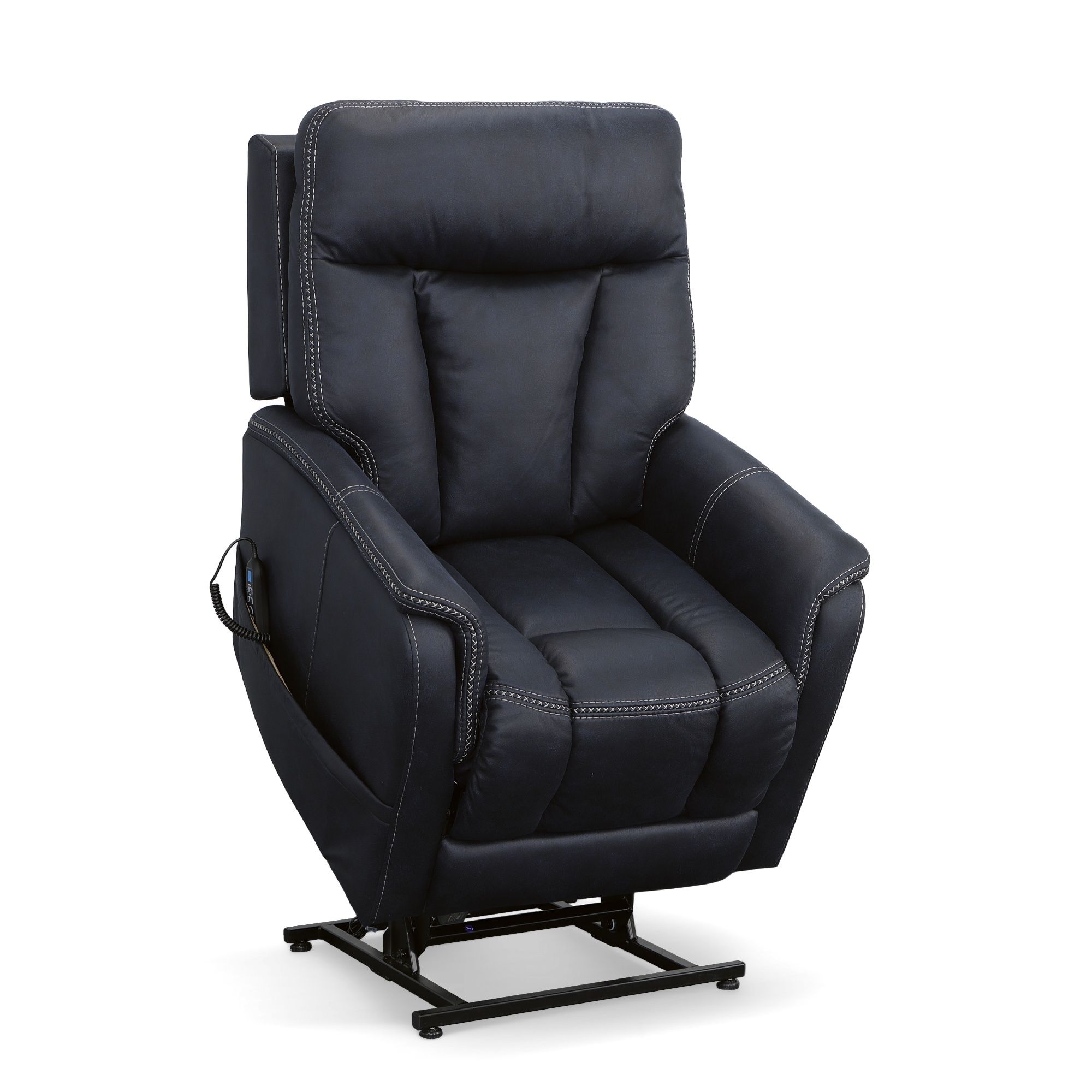 Atlas - Power Lift Recliner With Power Headrest & Lumbar - Ocean, blue, view 3