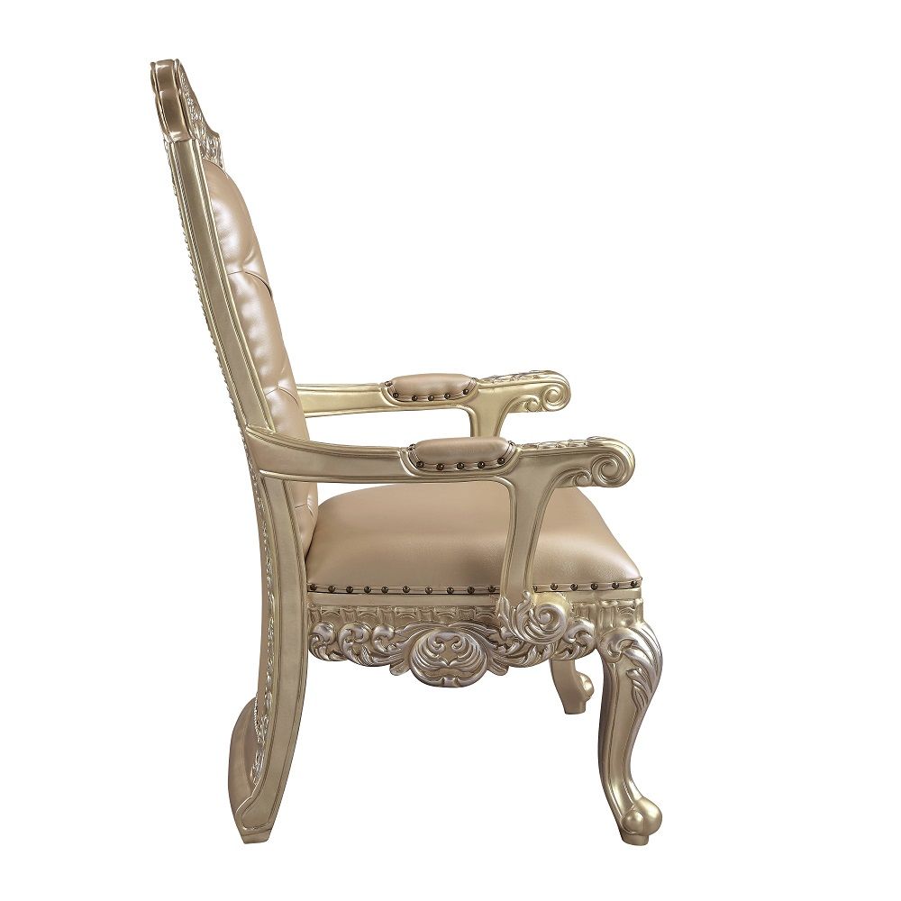 Vatican - Arm Chair (Set of 2) - Synthetic Leather & Champagne Silver, beige, view 2