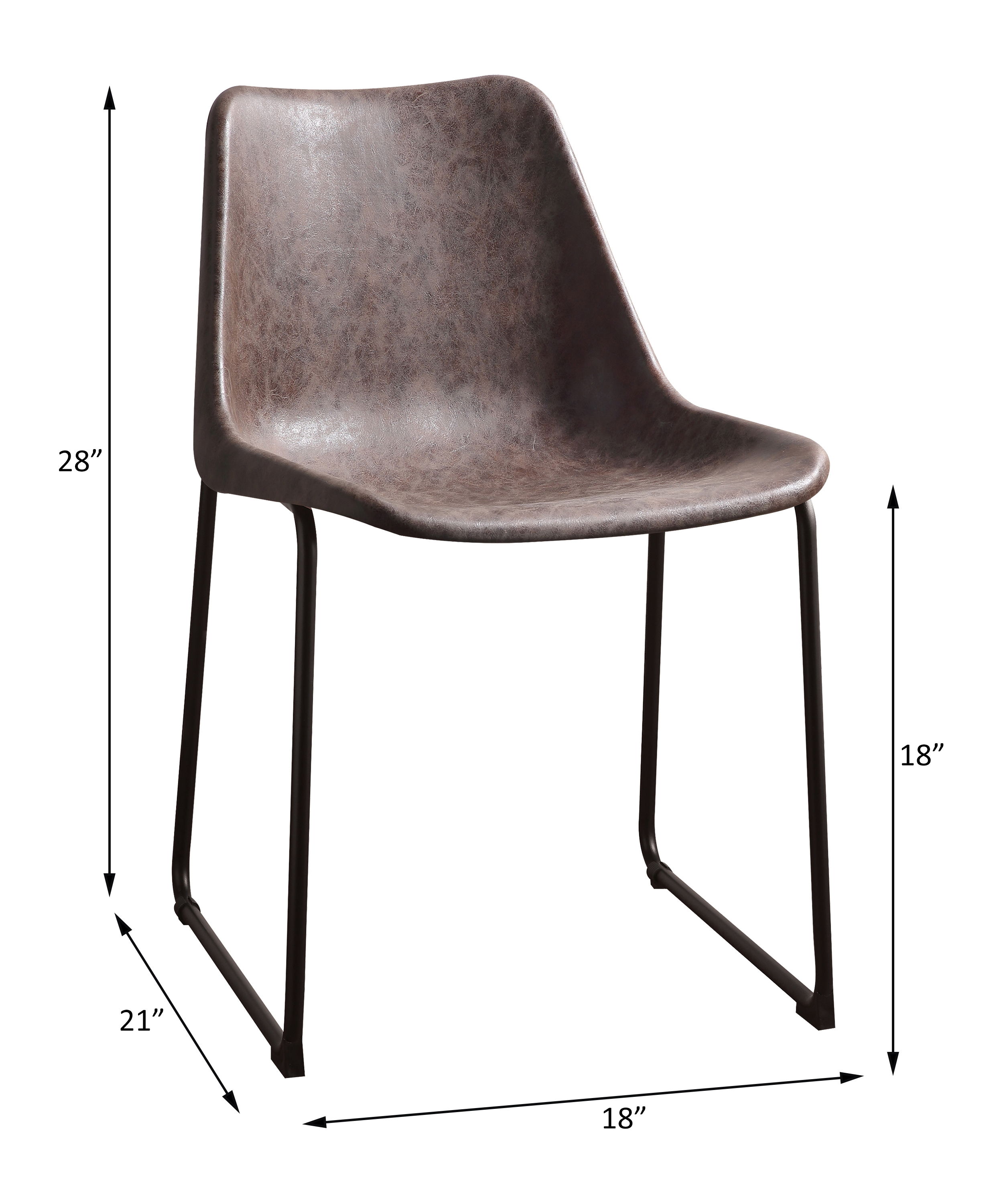 Valgus - Side Chair (Set of 2) - Vintage Mocha & Black, dark brown, view 2