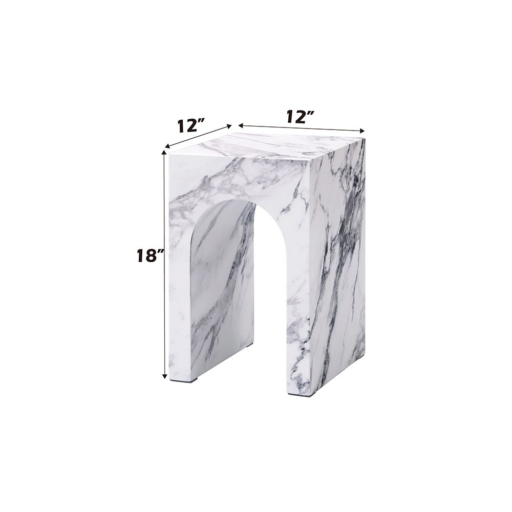 Fritzy - End Table - Engineered Stone, white, view 4