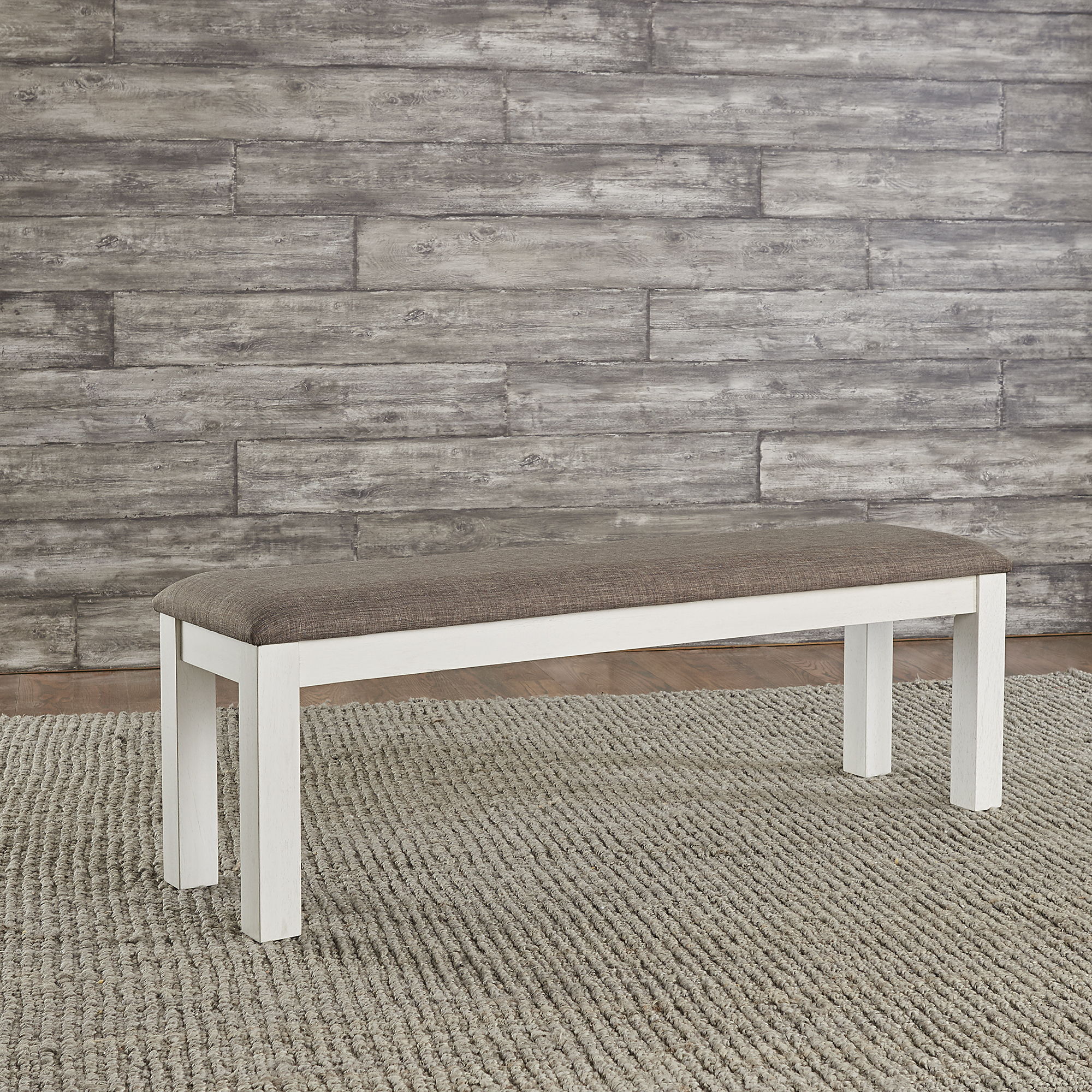 Liberty Furniture Brook Bay - Upholstered Dining Bench - White