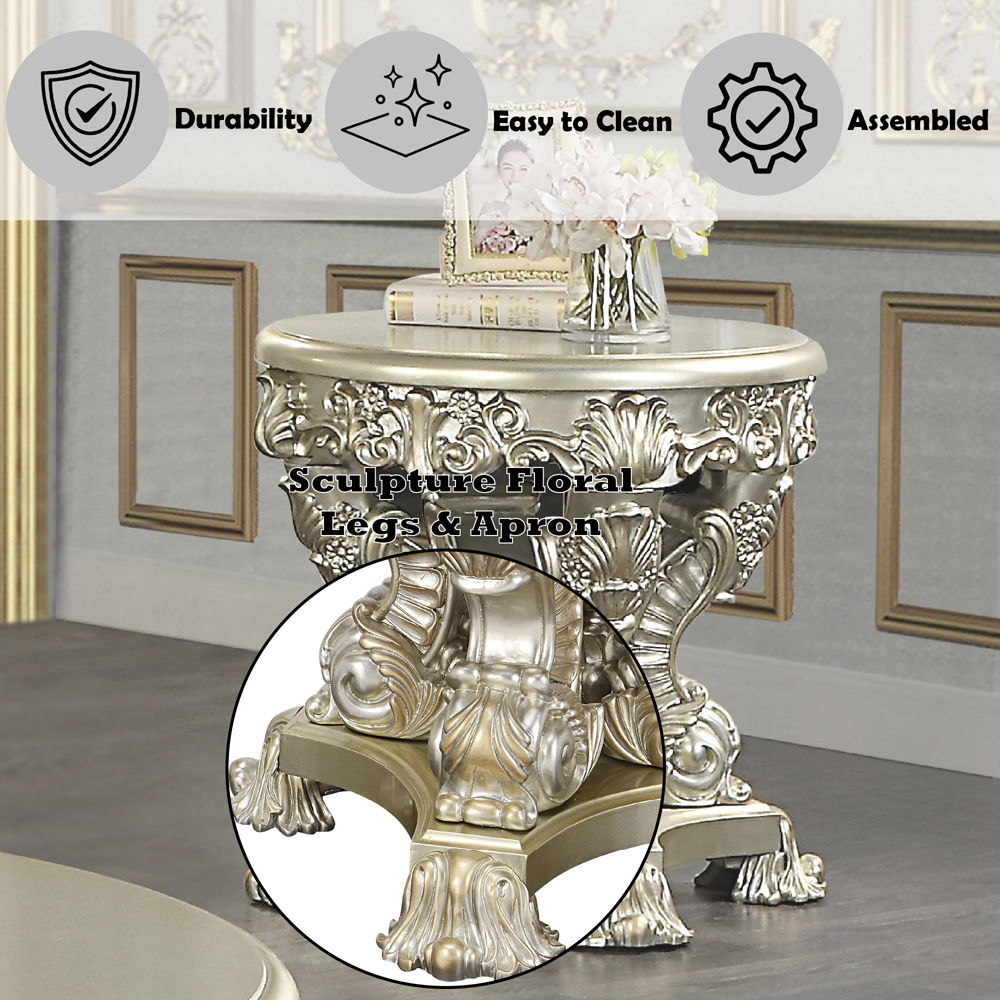 Sorina - End Table - Antique Gold, beige, view 4