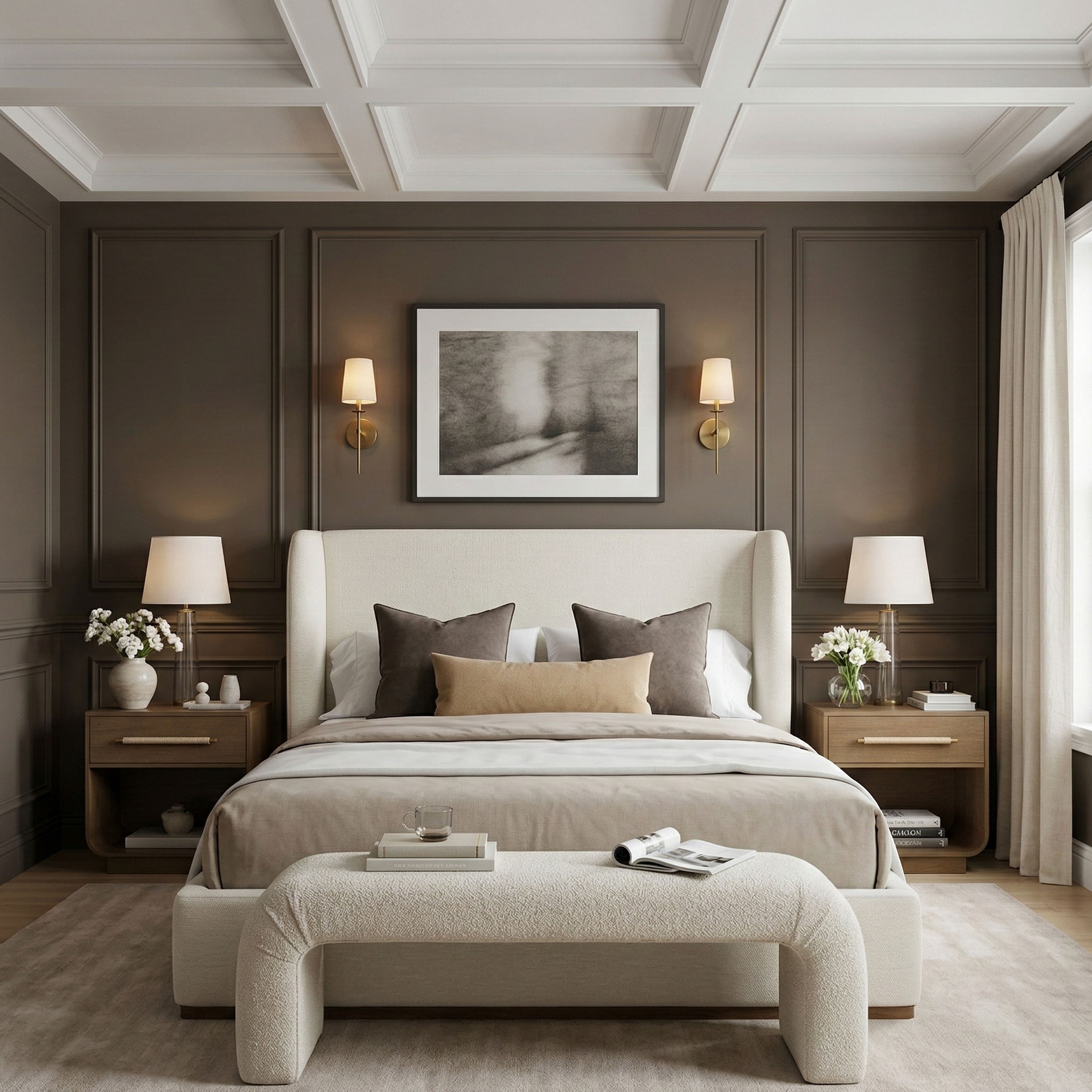 Aurin - Fabric Upholstered Full Bed - Cream