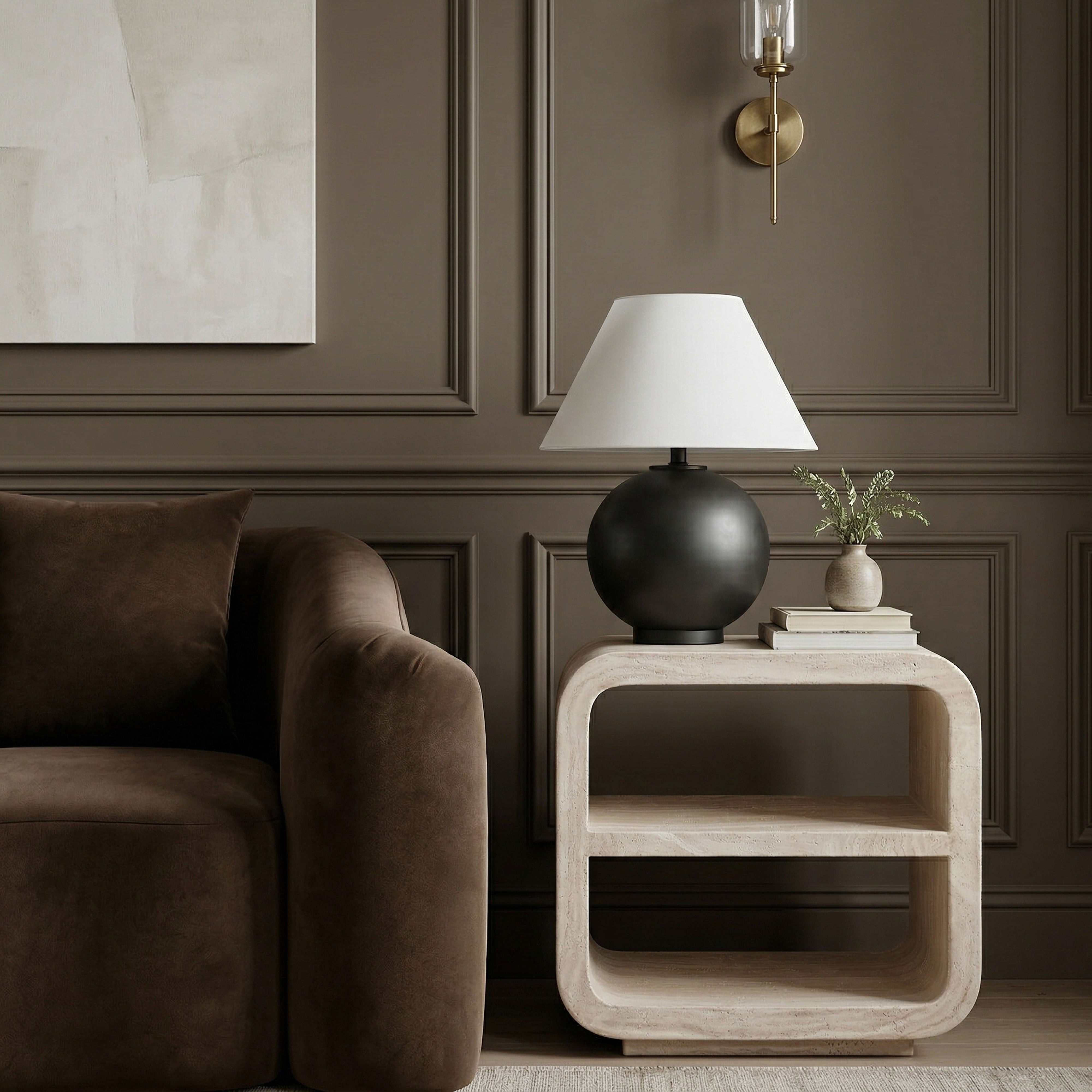 Calix - Indoor/Outdoor End/Side Table - Travertine