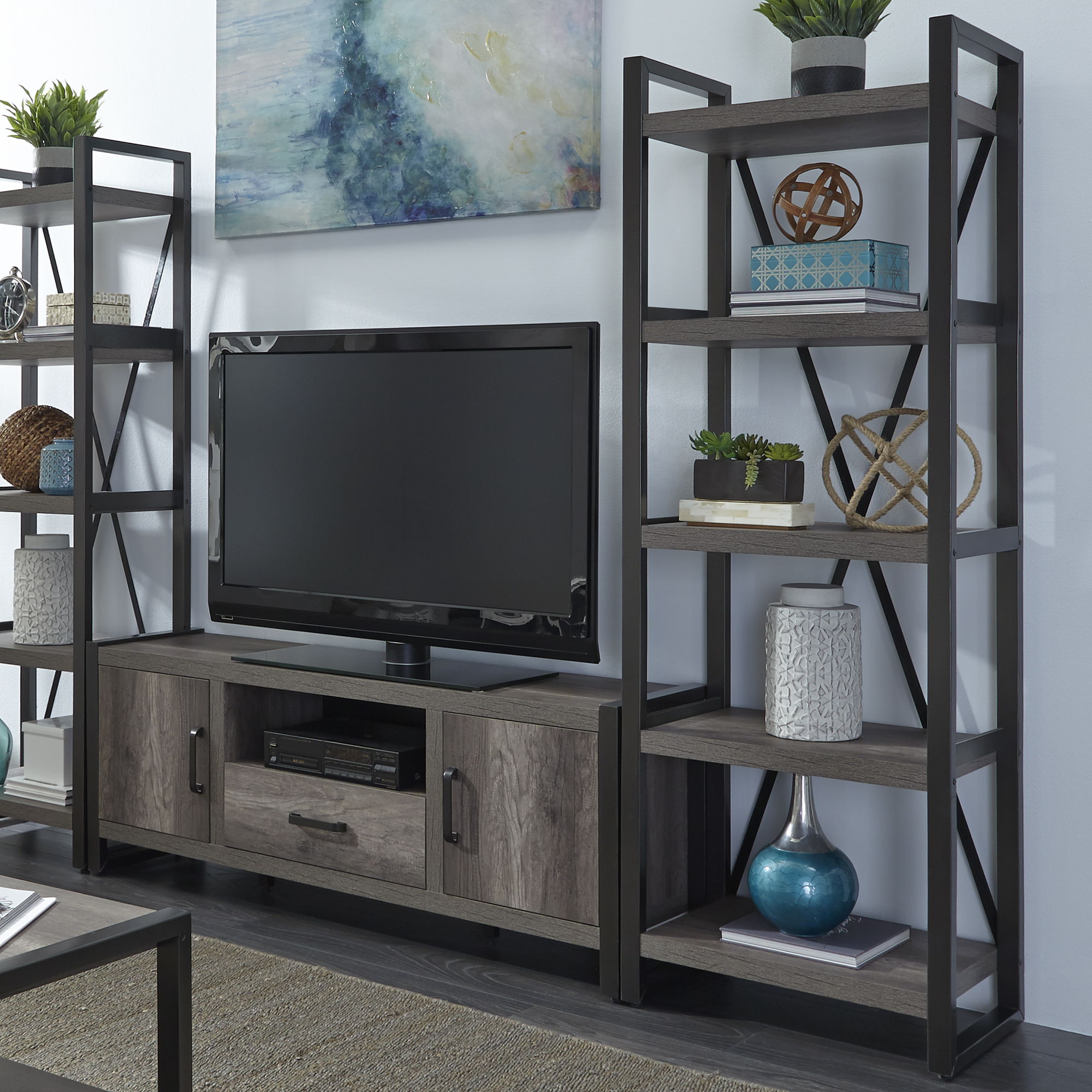 Liberty Furniture Tanners Creek - Tall Pier Unit - Dark Gray