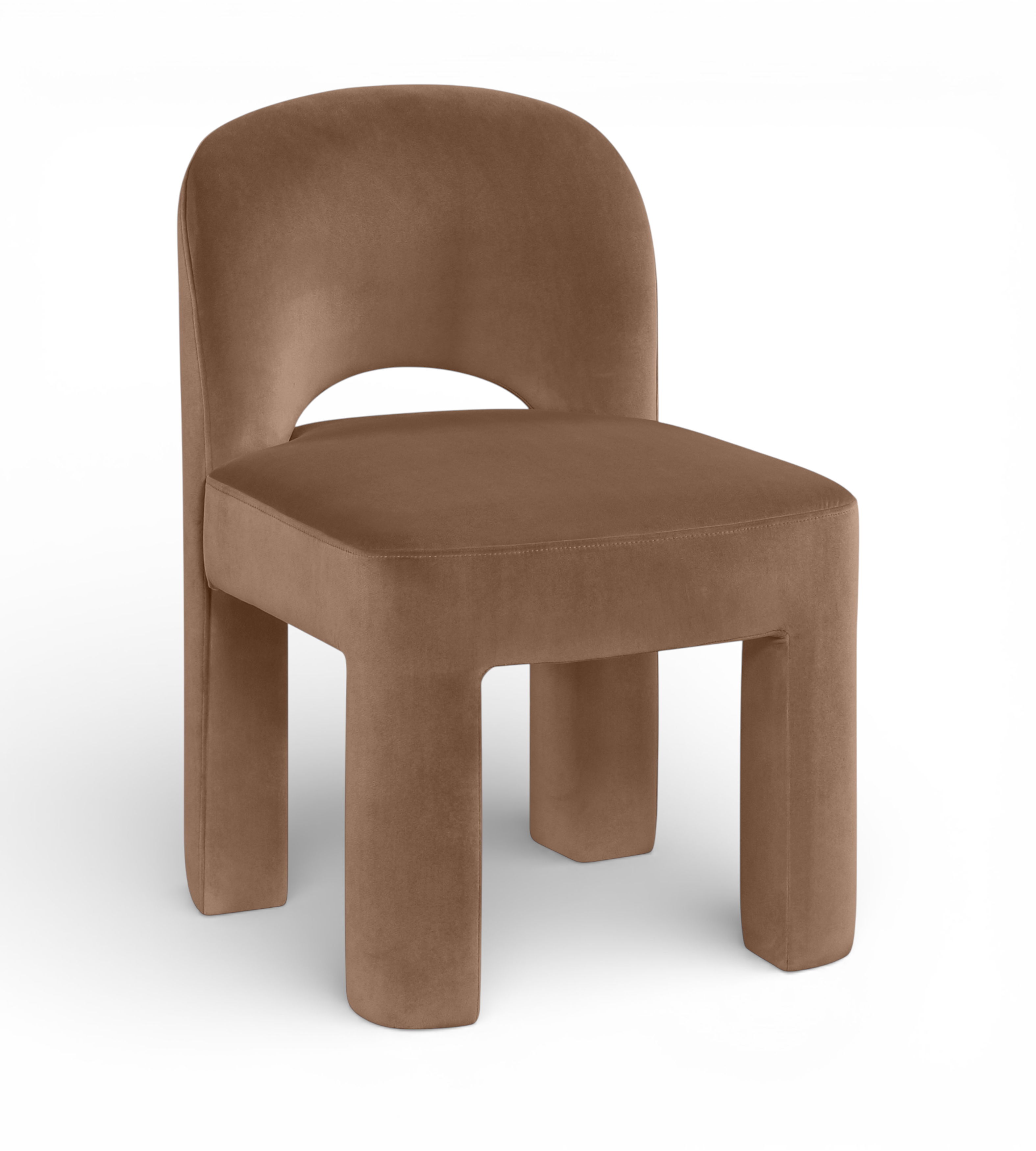 Celine - Velvet Performance Fabric Upholstered Dining Chair (Set of 2) - Brown