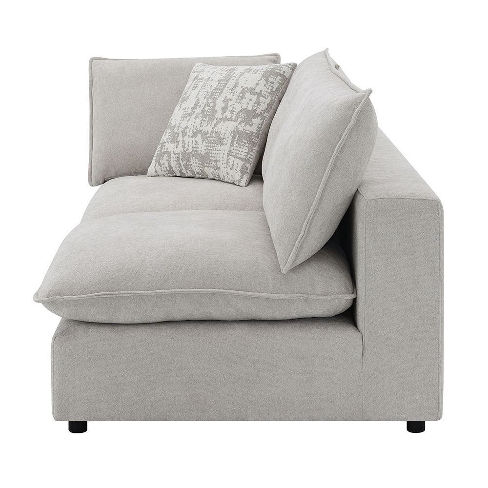 Marisa - Modular Left Facing Loveseat With 2 Pillows - Beige Boucle, beige, view 4