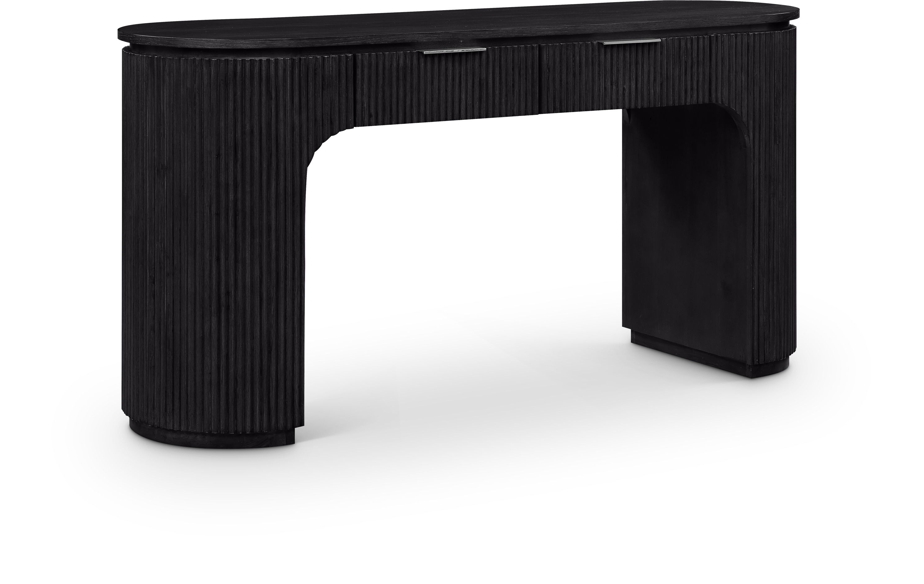 Astrid - Solid Wood And Oak Veneer Desk - Black