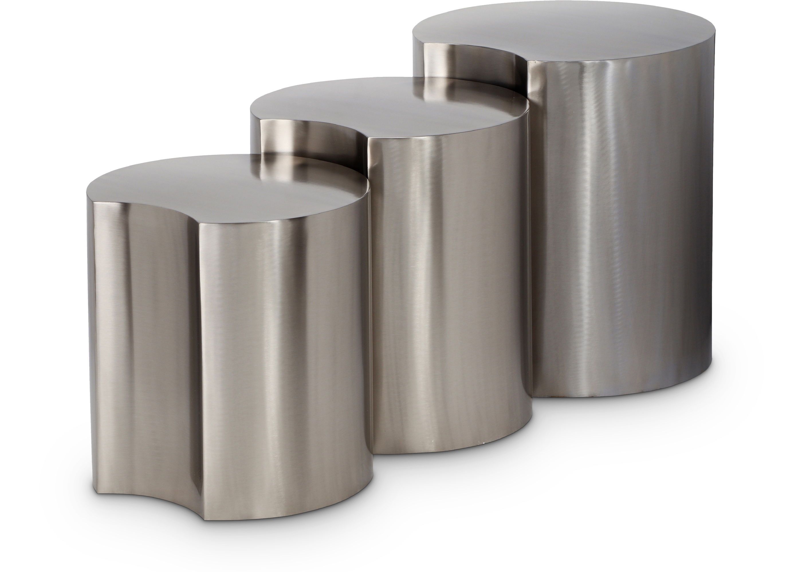 Dimple - 3 Piece Modular End Table - Silver