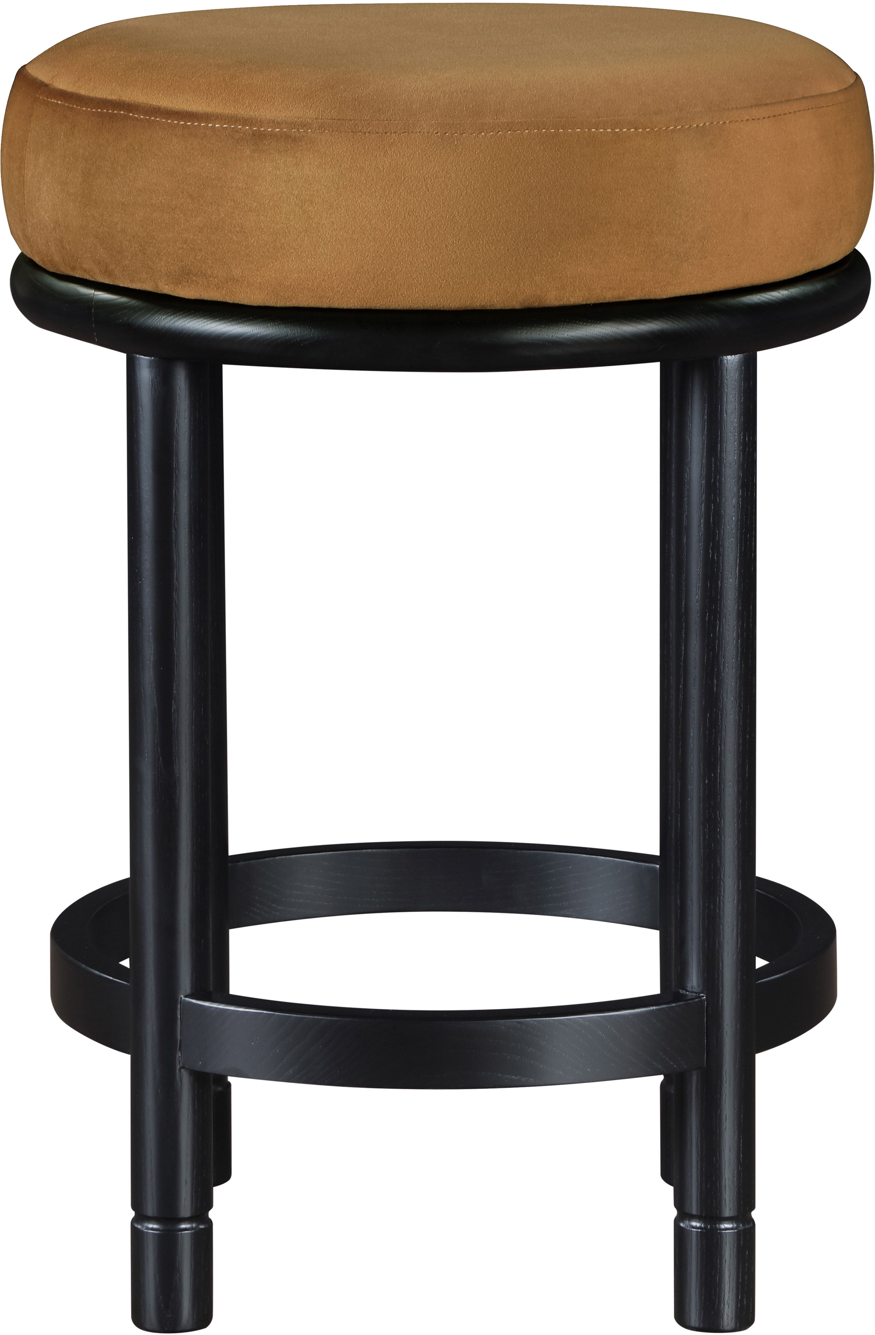 Monette - Counter Stool With Black Base - Saddle