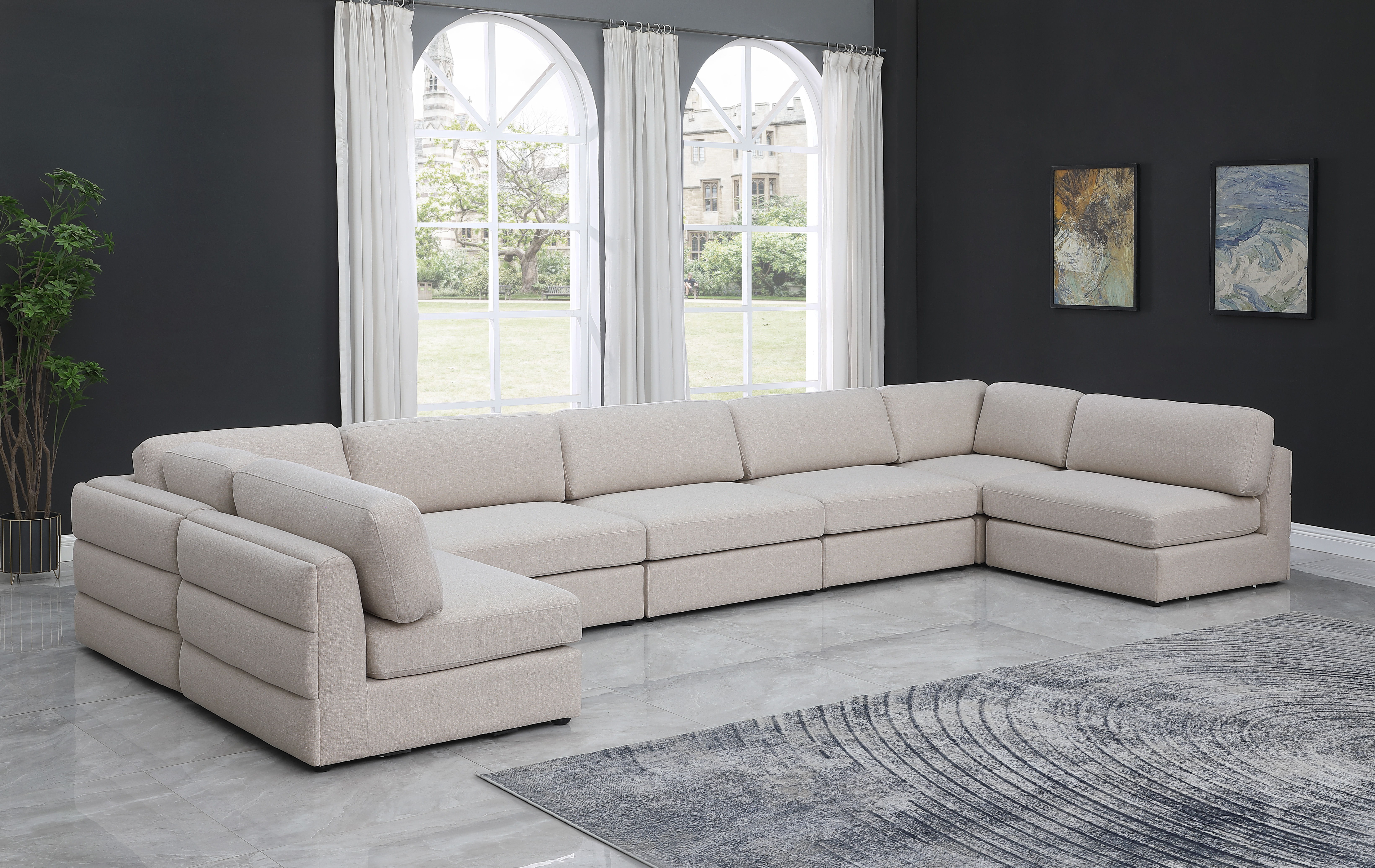 Beckham - 7 Piece Modular Sectional - Beige