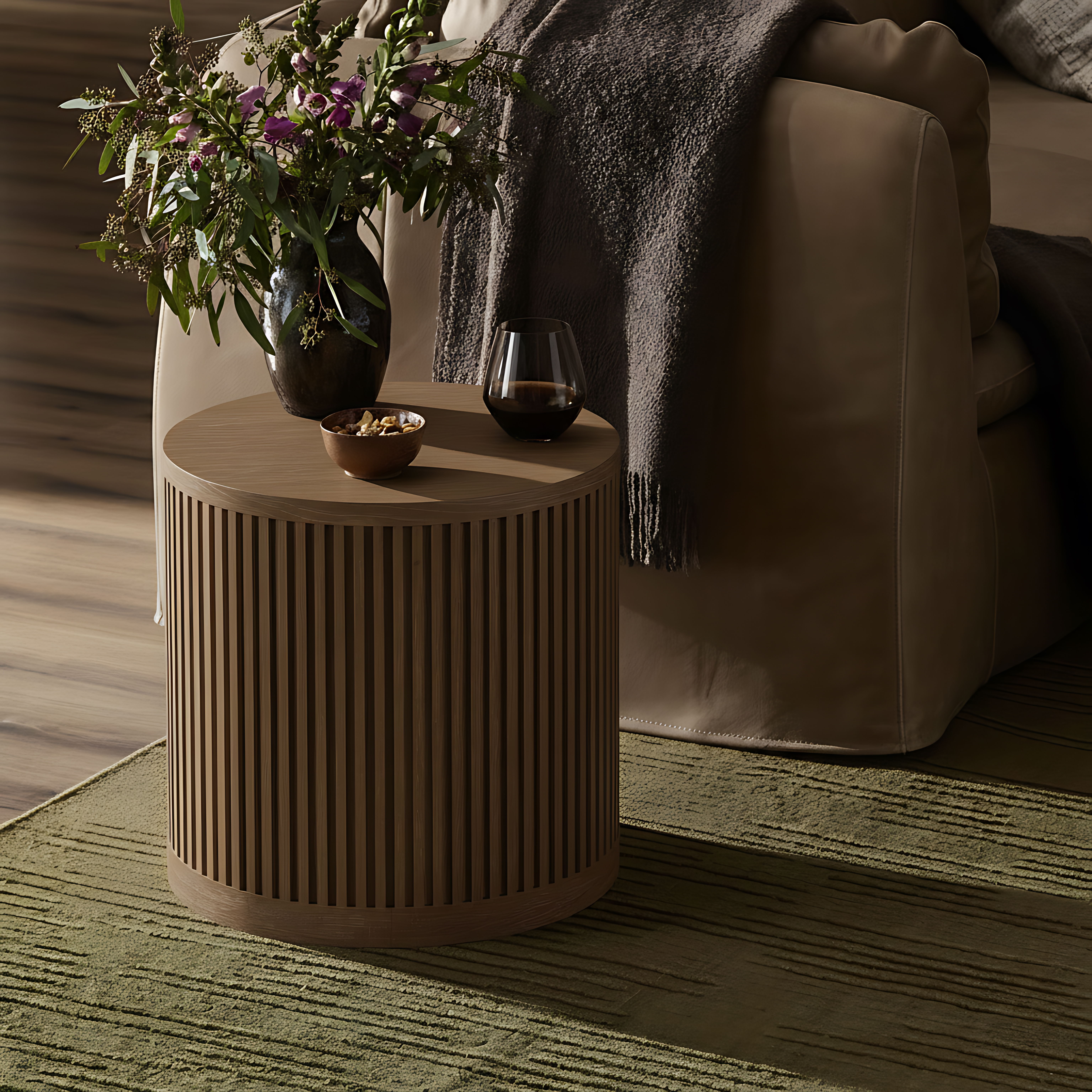 Madera - Oak Veneer And Solid Wood End Table - Brown Walnut