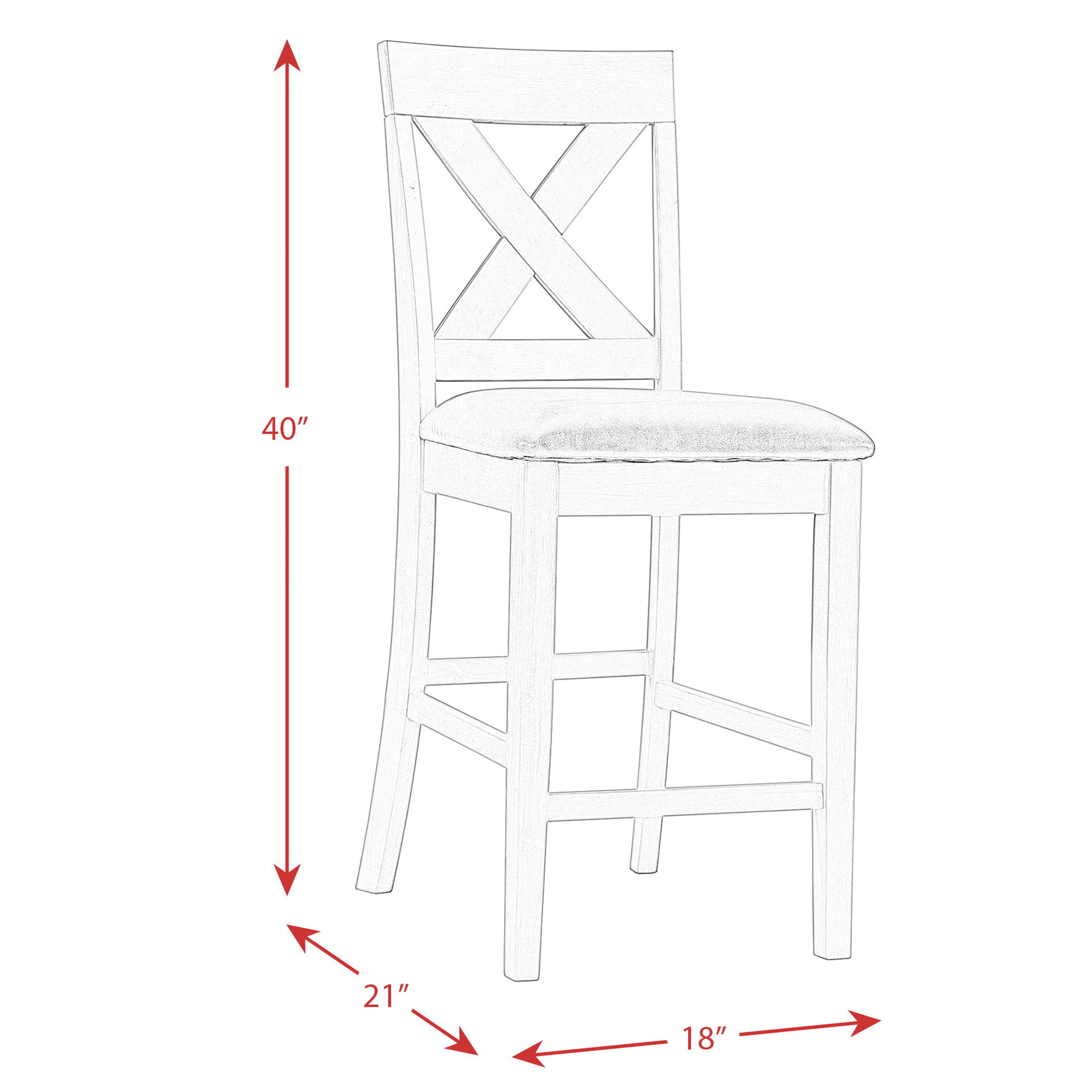 Alex - Counter Side Chair With Brown PU (Set of 2) - Espresso