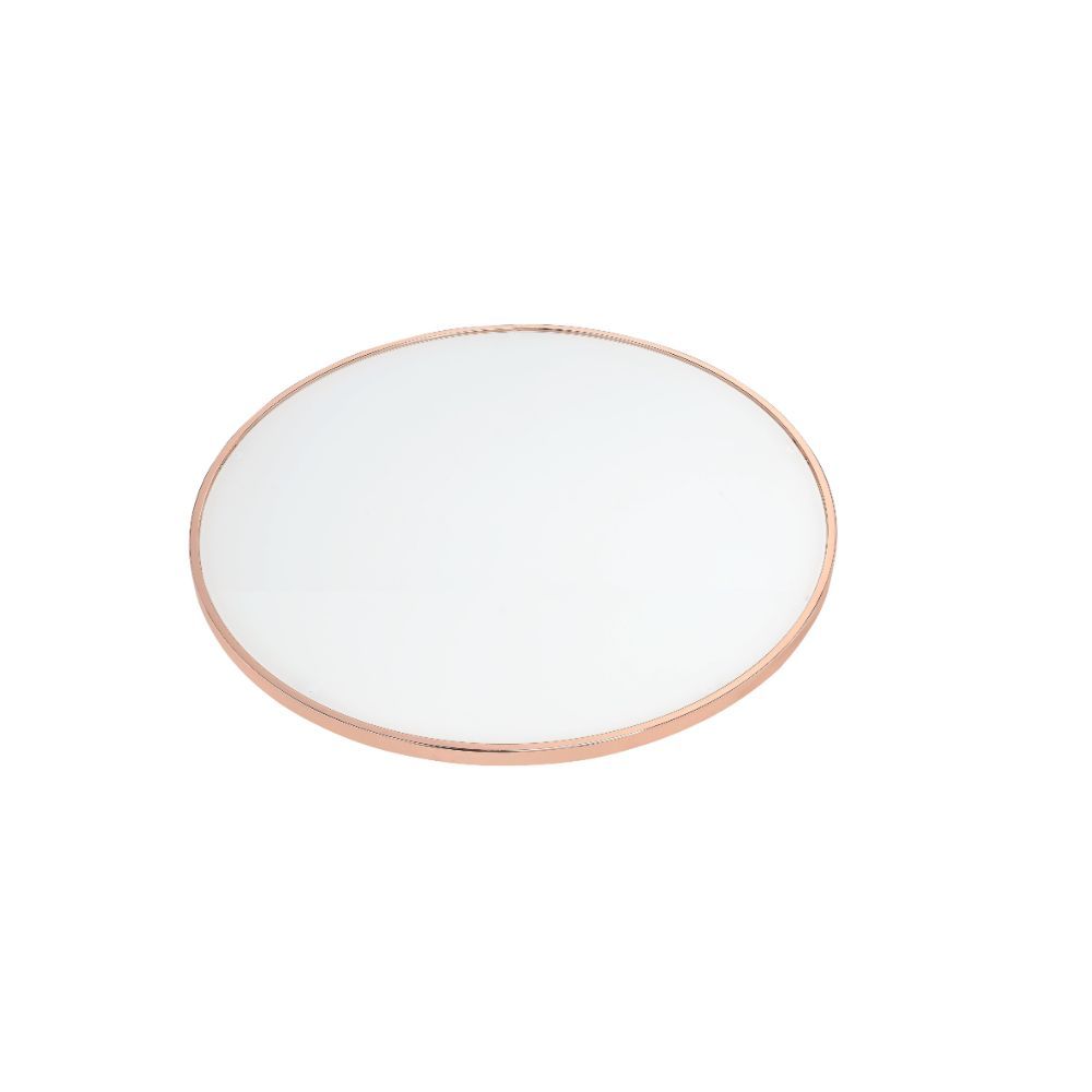 Alivia - End Table - Frosted Glass & Rose Gold, white, view 2