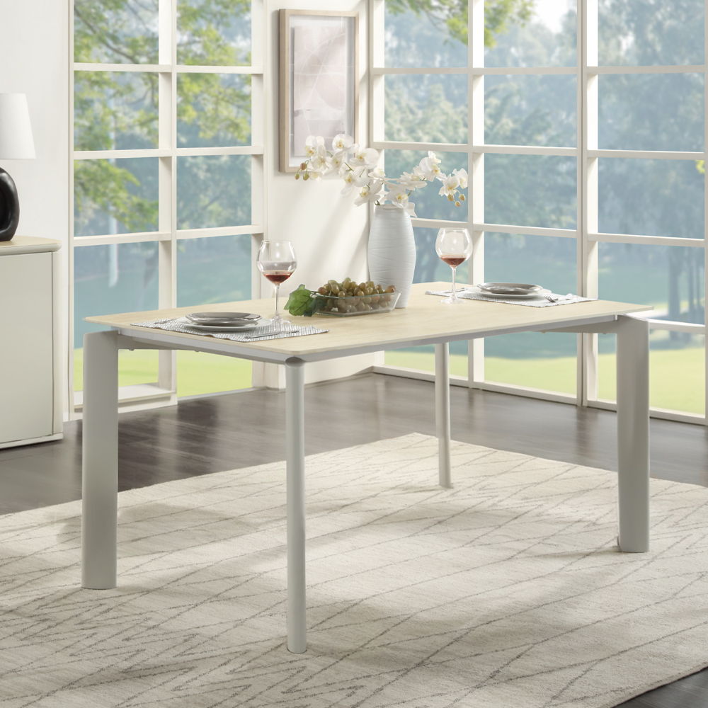 Ingram - Dining Table - Sintered Stone & Light Gray, light gray