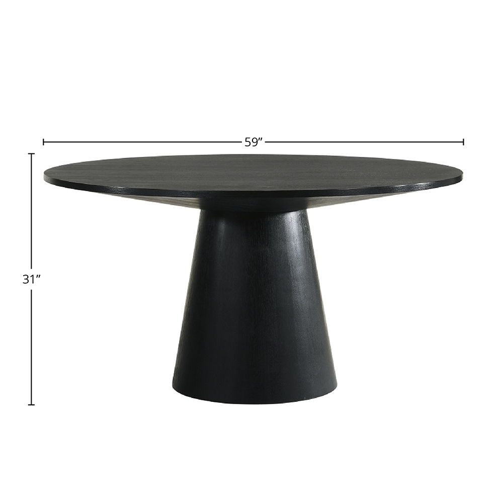 Froja - Round Dining Table - Black, black, view 2